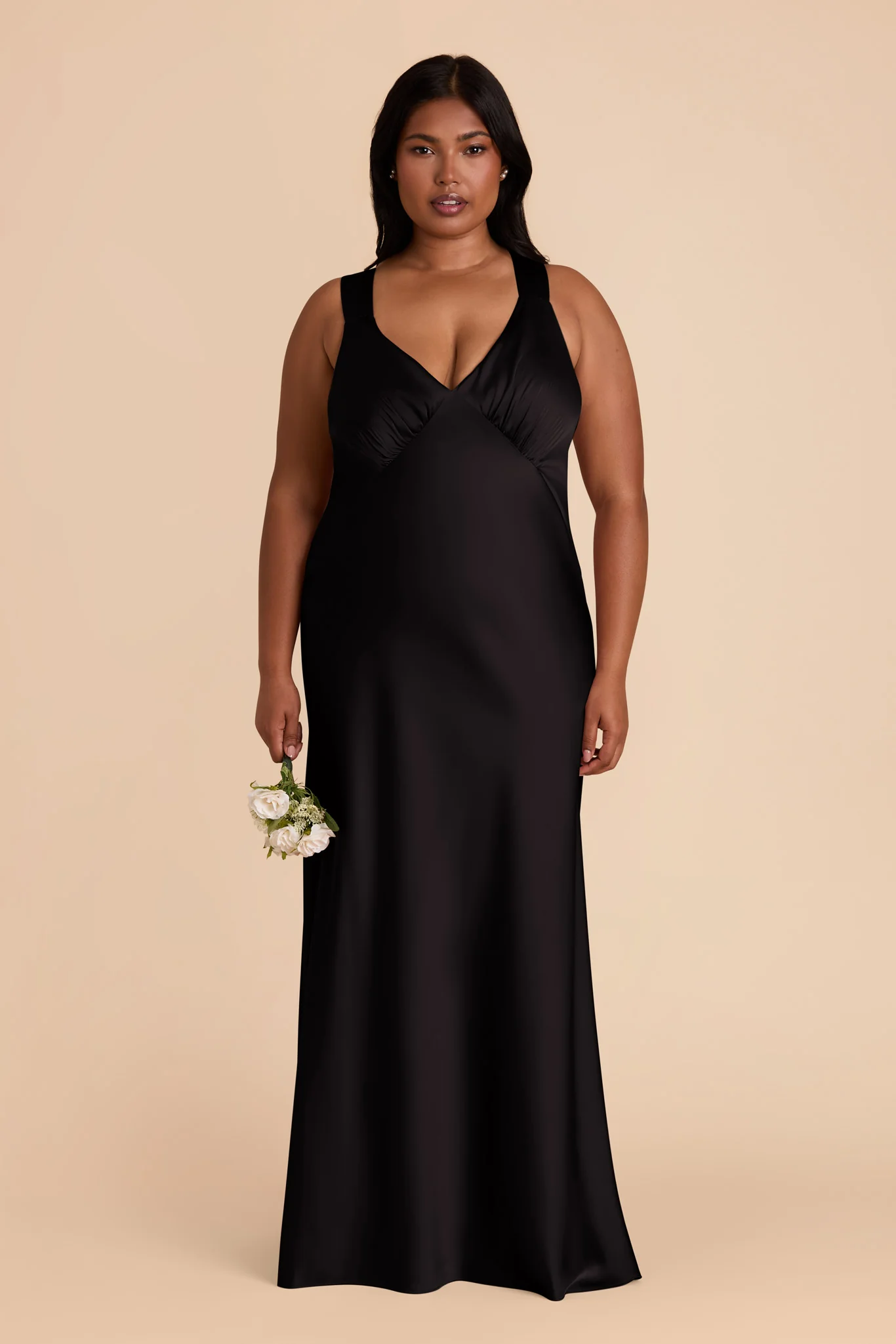 Matte Satin Black Dress - XNAUWBI