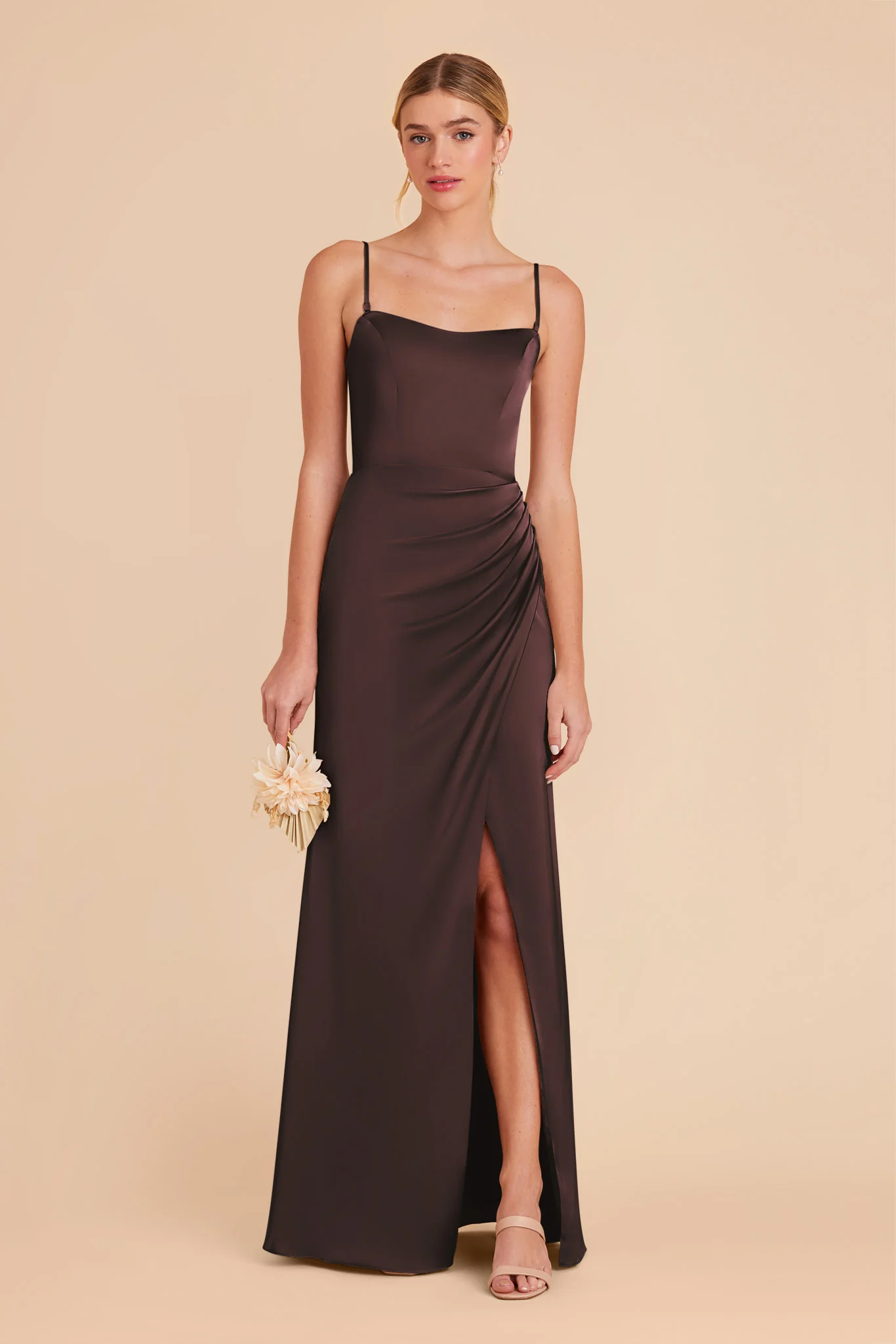 Matte Satin Espresso Dress - XNAUWBI