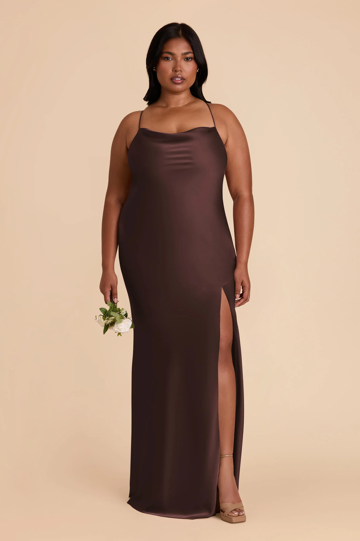 Matte Satin Espresso Dress - XNAUWBI
