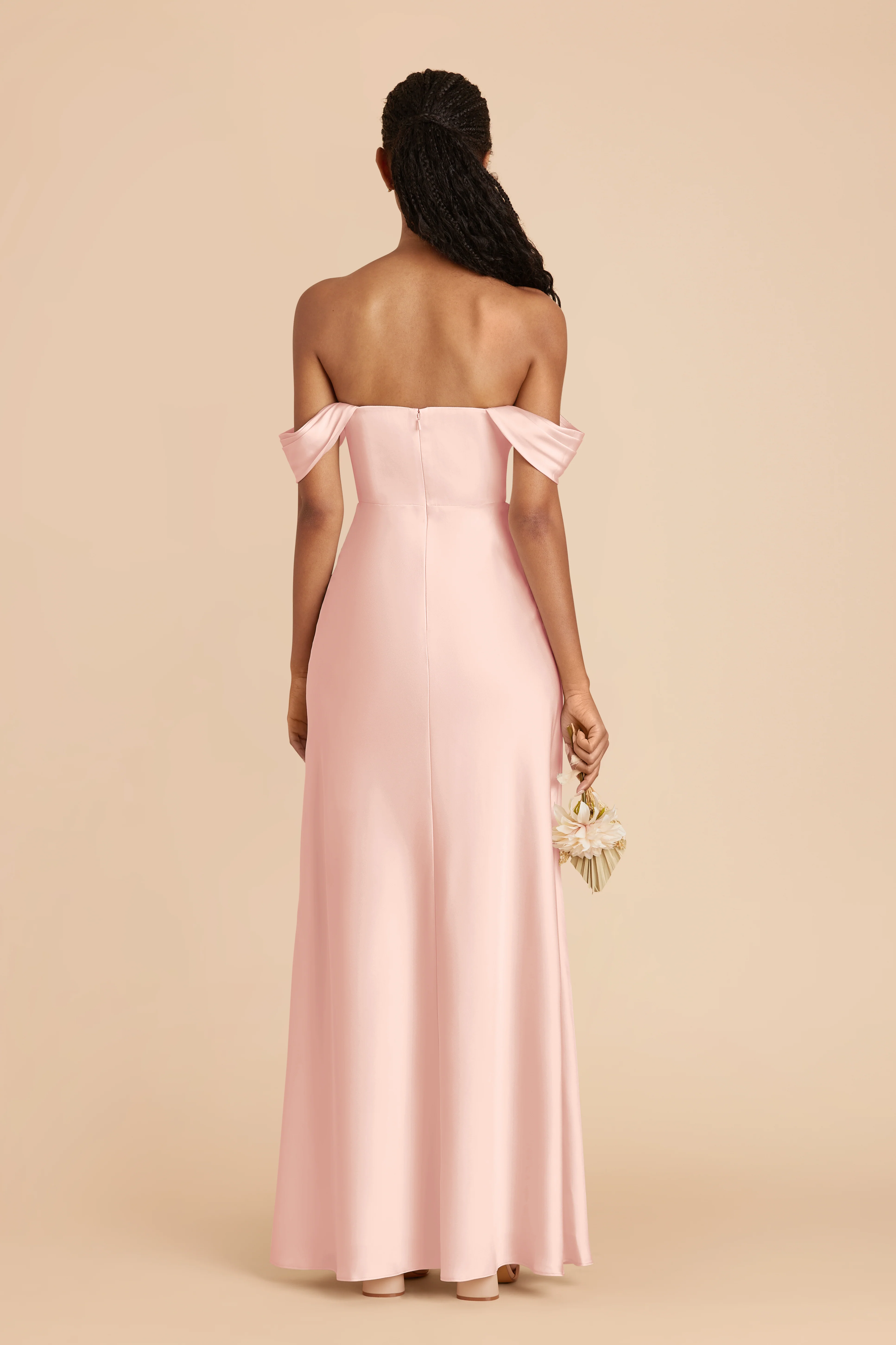 Matte Satin Blush Pink Dress - XNAUWBI