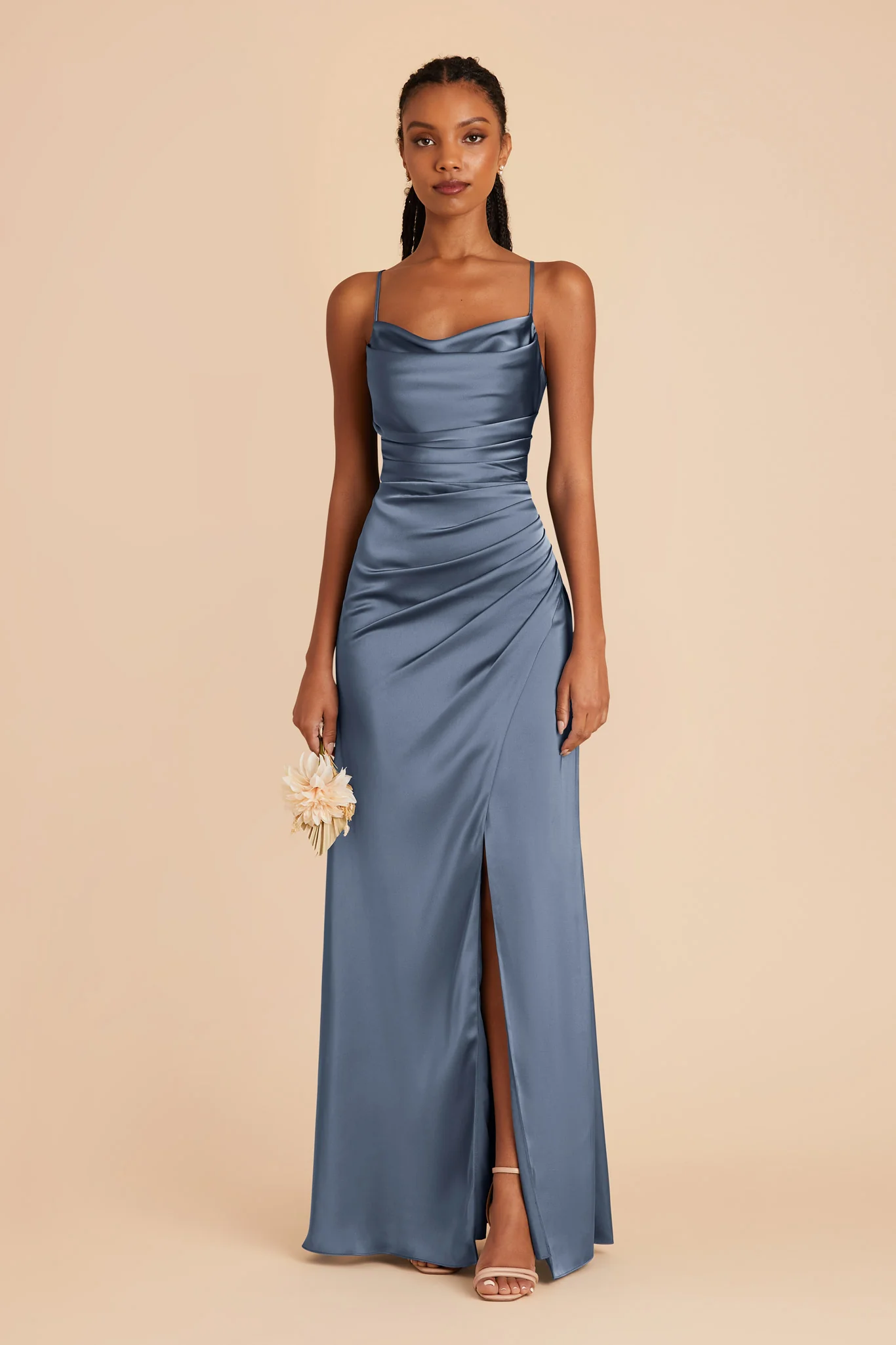 Matte Satin French Blue Dress - XNAUWBI