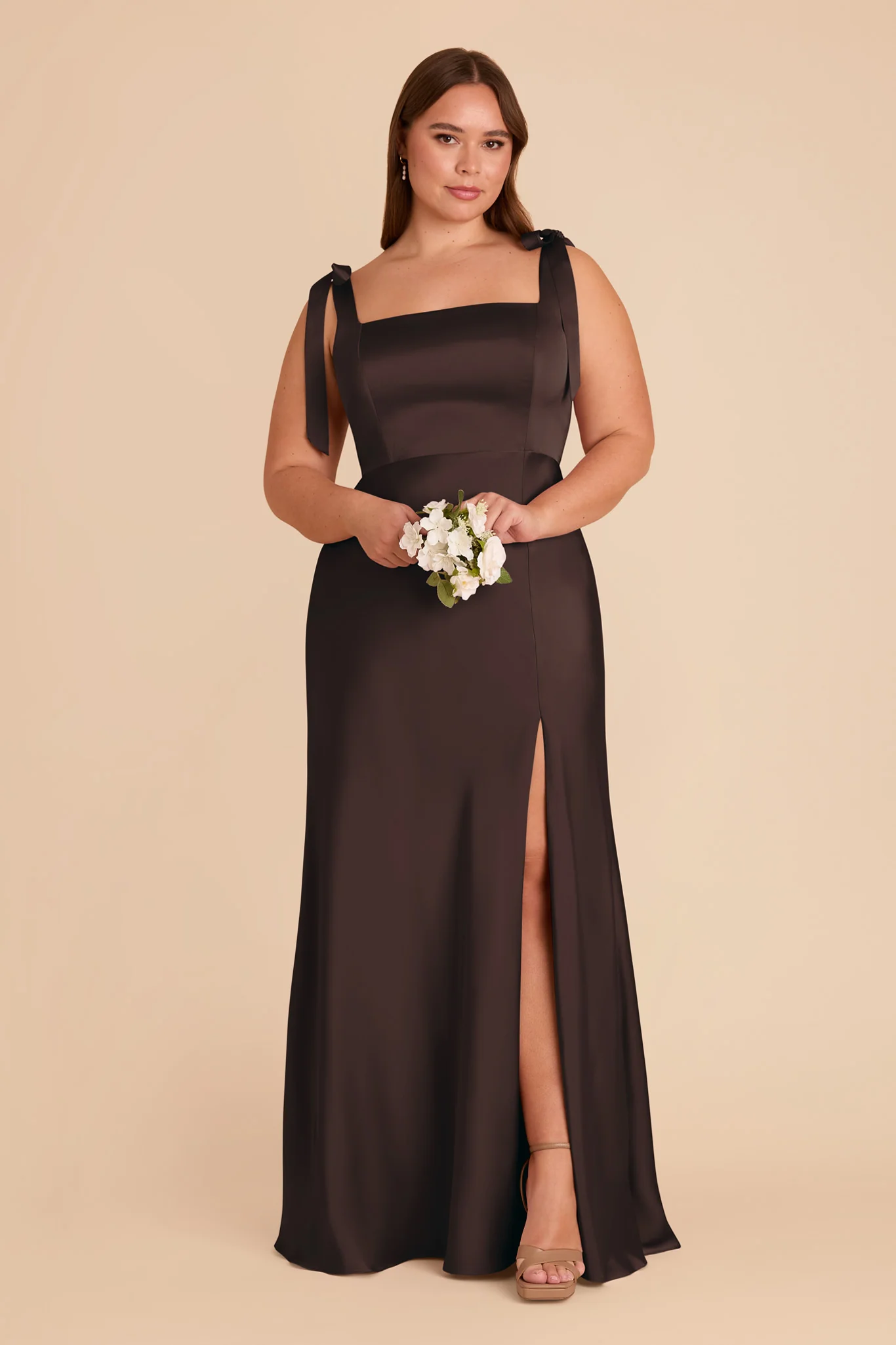 Matte Satin Espresso Dress - XNAUWBI