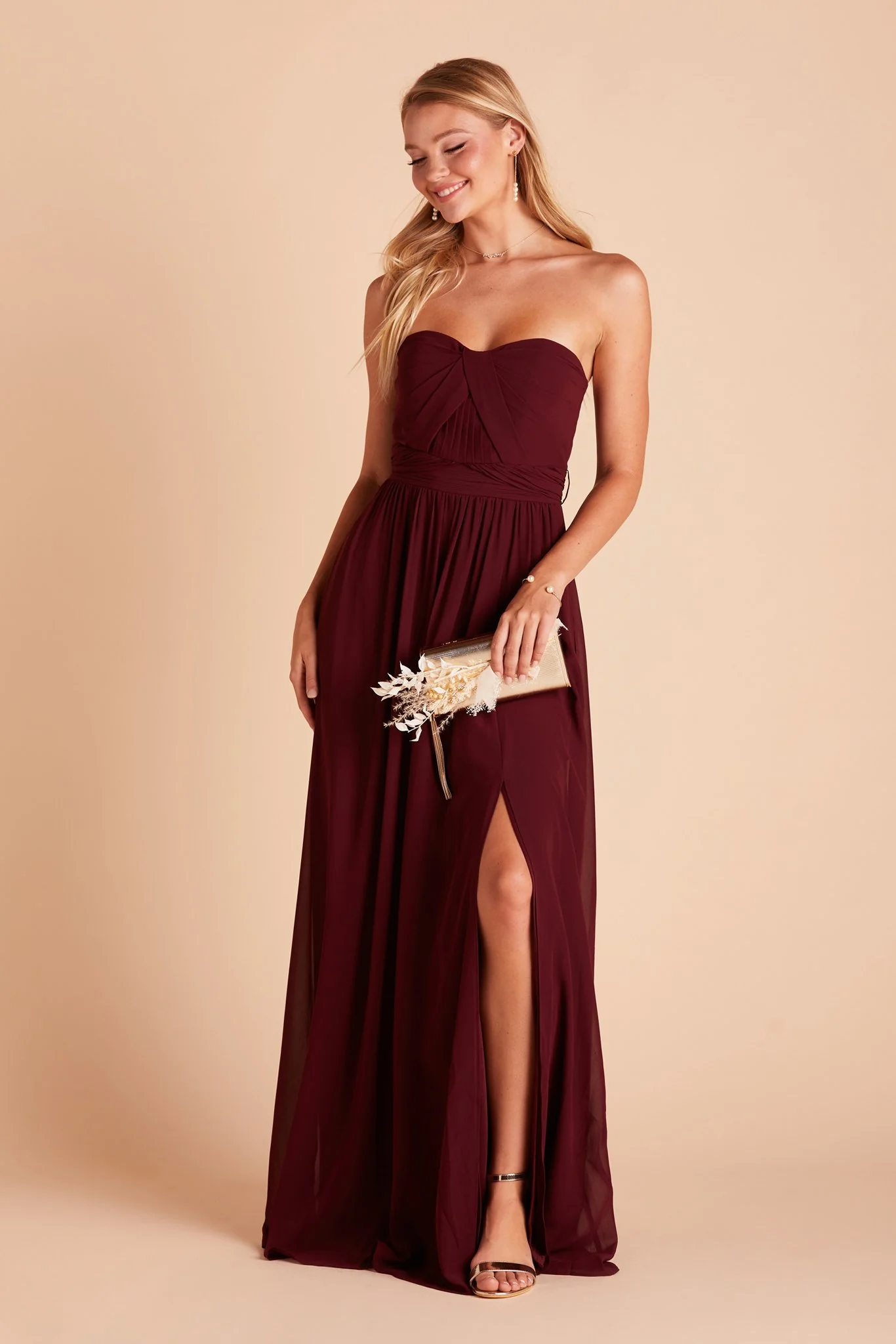 Chiffon Cabernet Dress - XNAUWBI