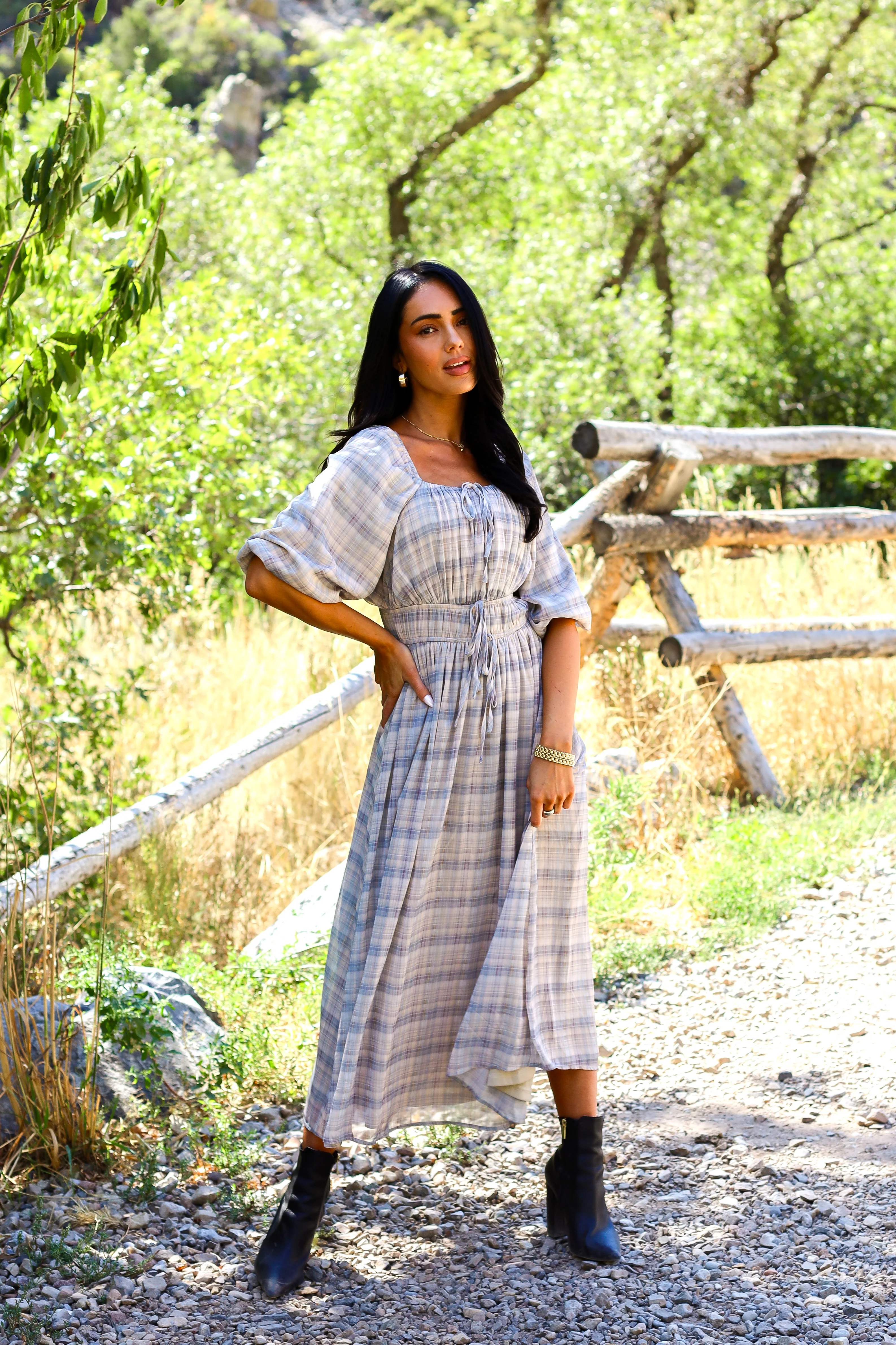 The Dyer Frosty Plaid Dresses - XNAUWBI