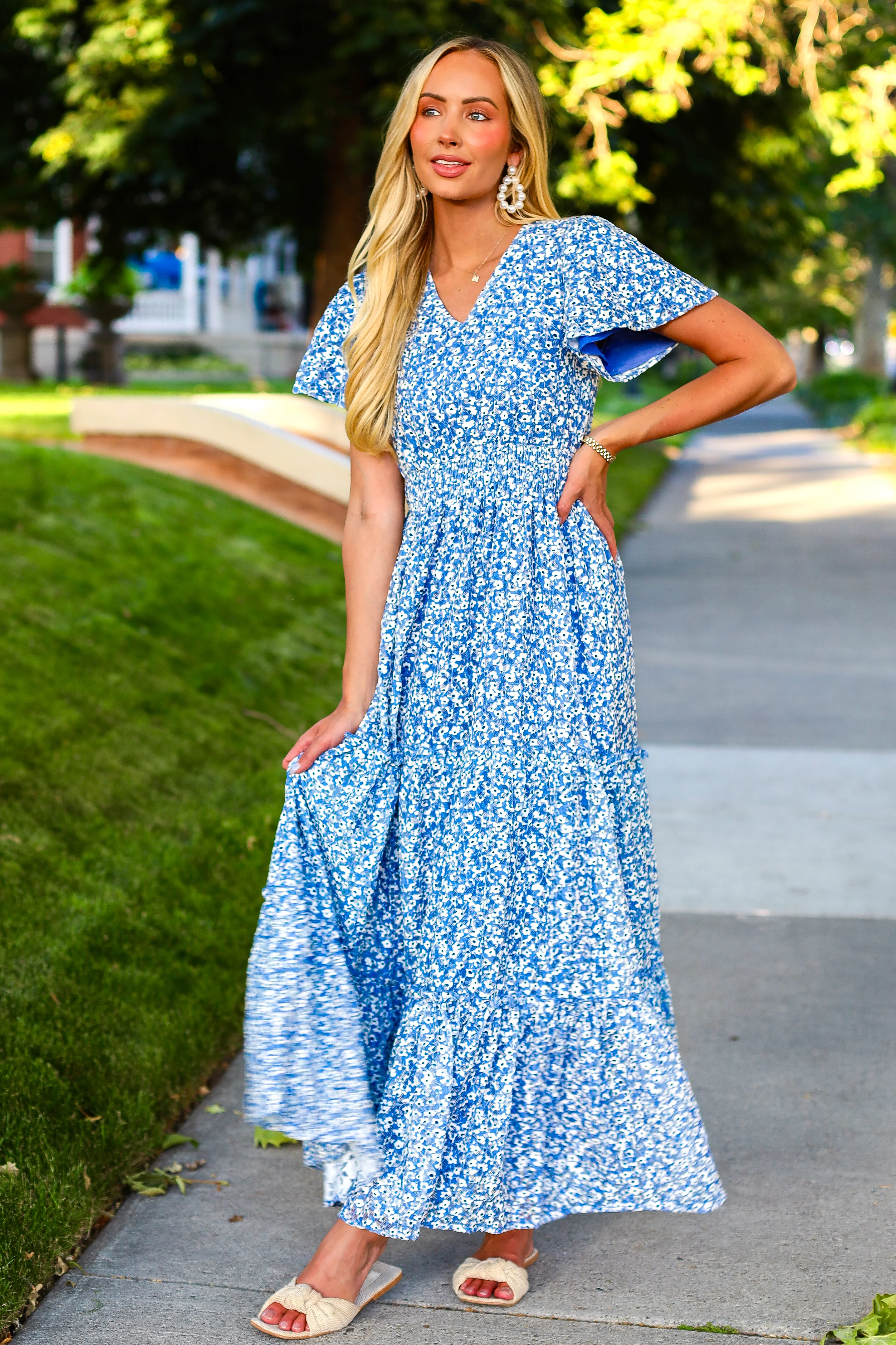 The Eden Chambray Mist Dresses - XNAUWBI