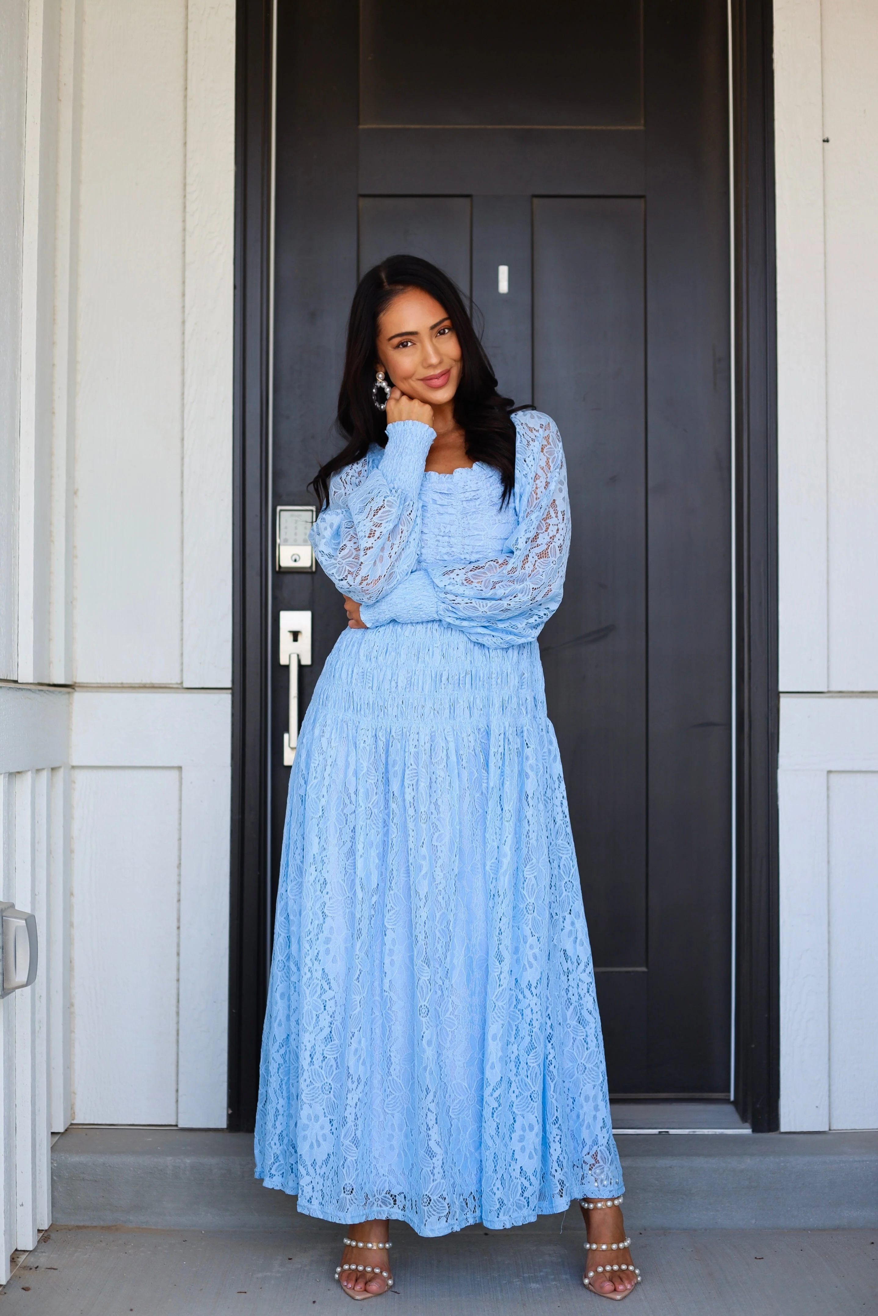 The Connie Periwinkle Lace Dresses - XNAUWBI