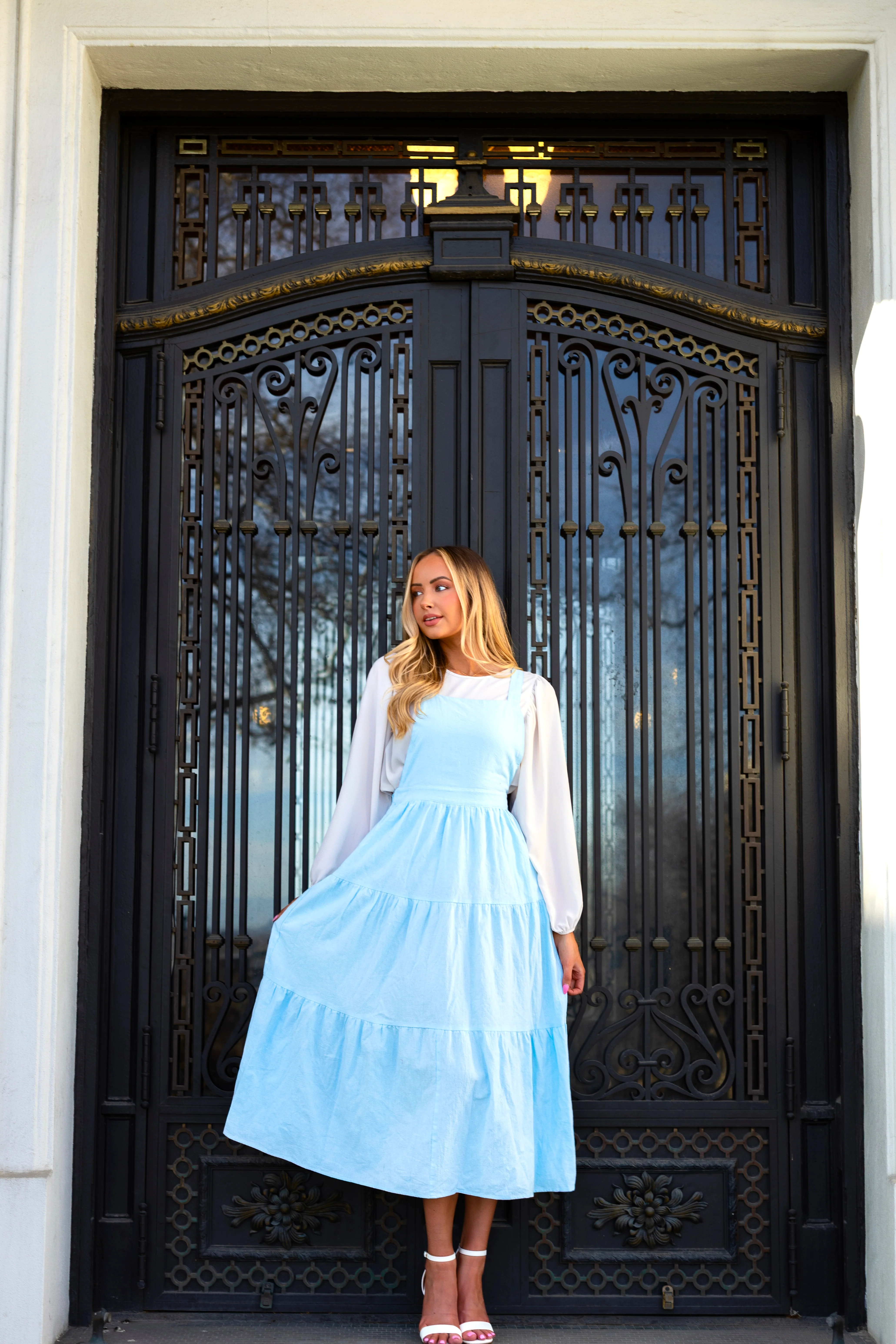 The Camdyn Pastel Blue Dresses - XNAUWBI