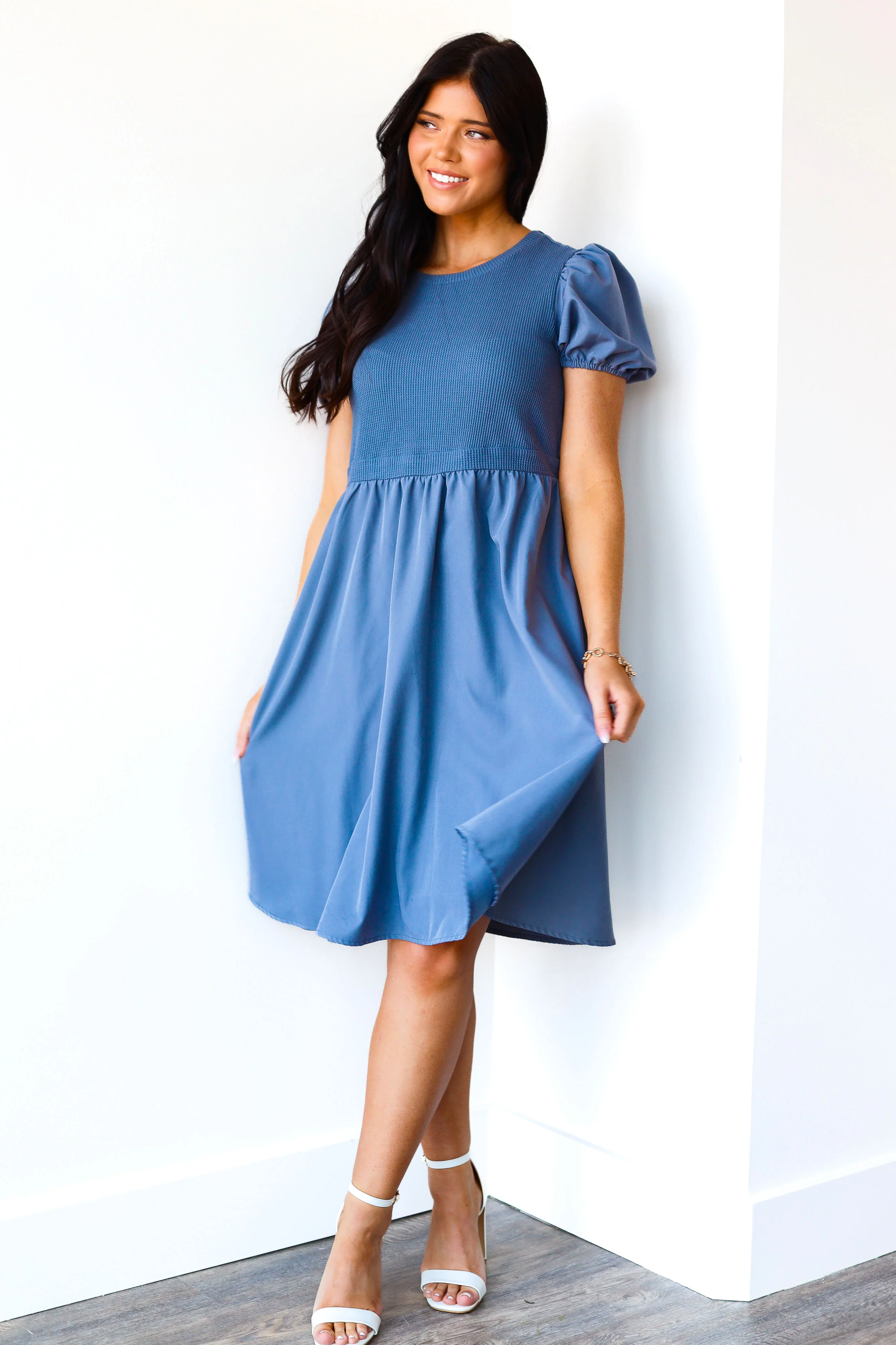 The Ophelia Cornflower Blue Dresses - XNAUWBI