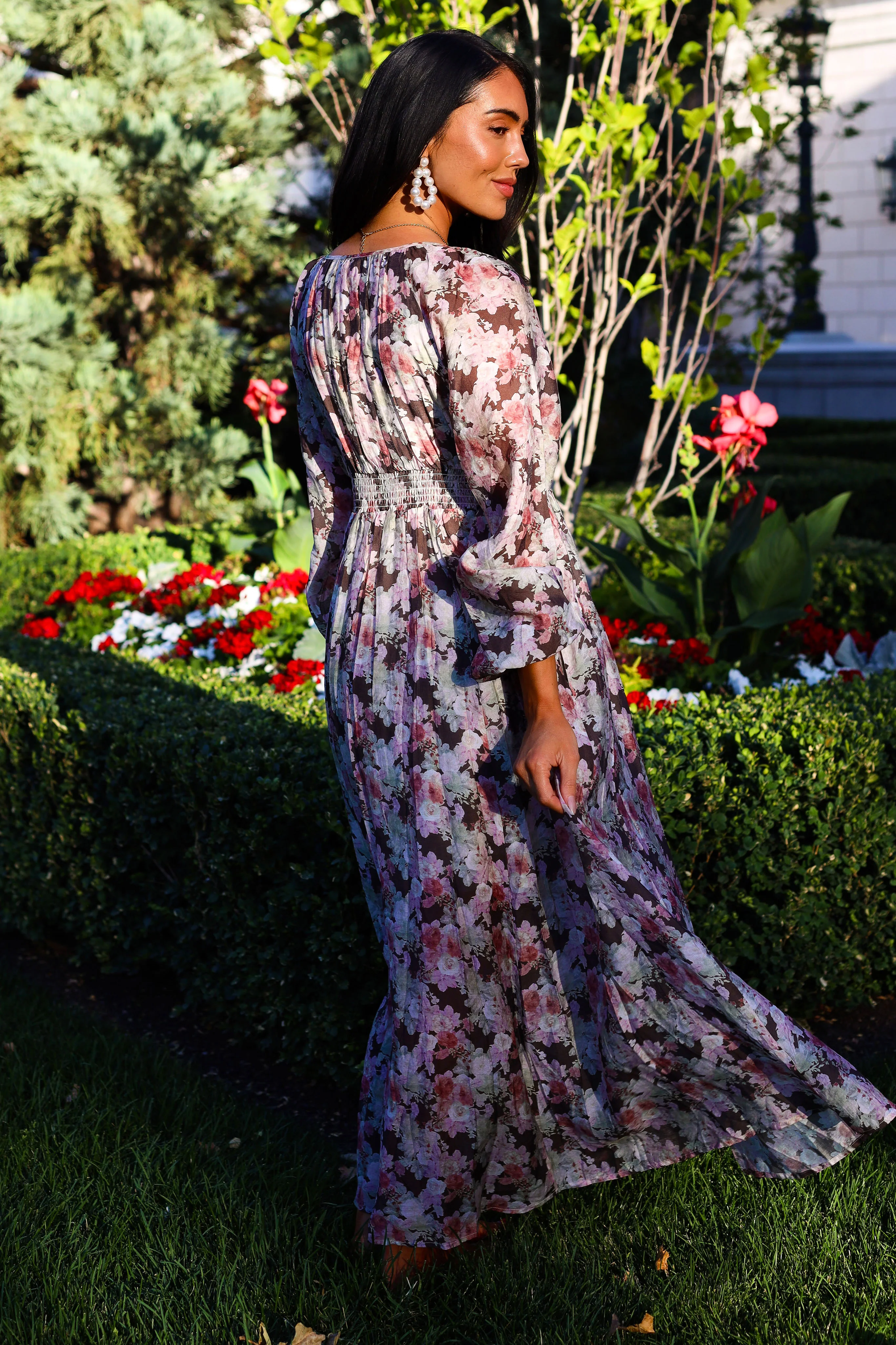 The Veronika Mocha Floral Dresses - XNAUWBI