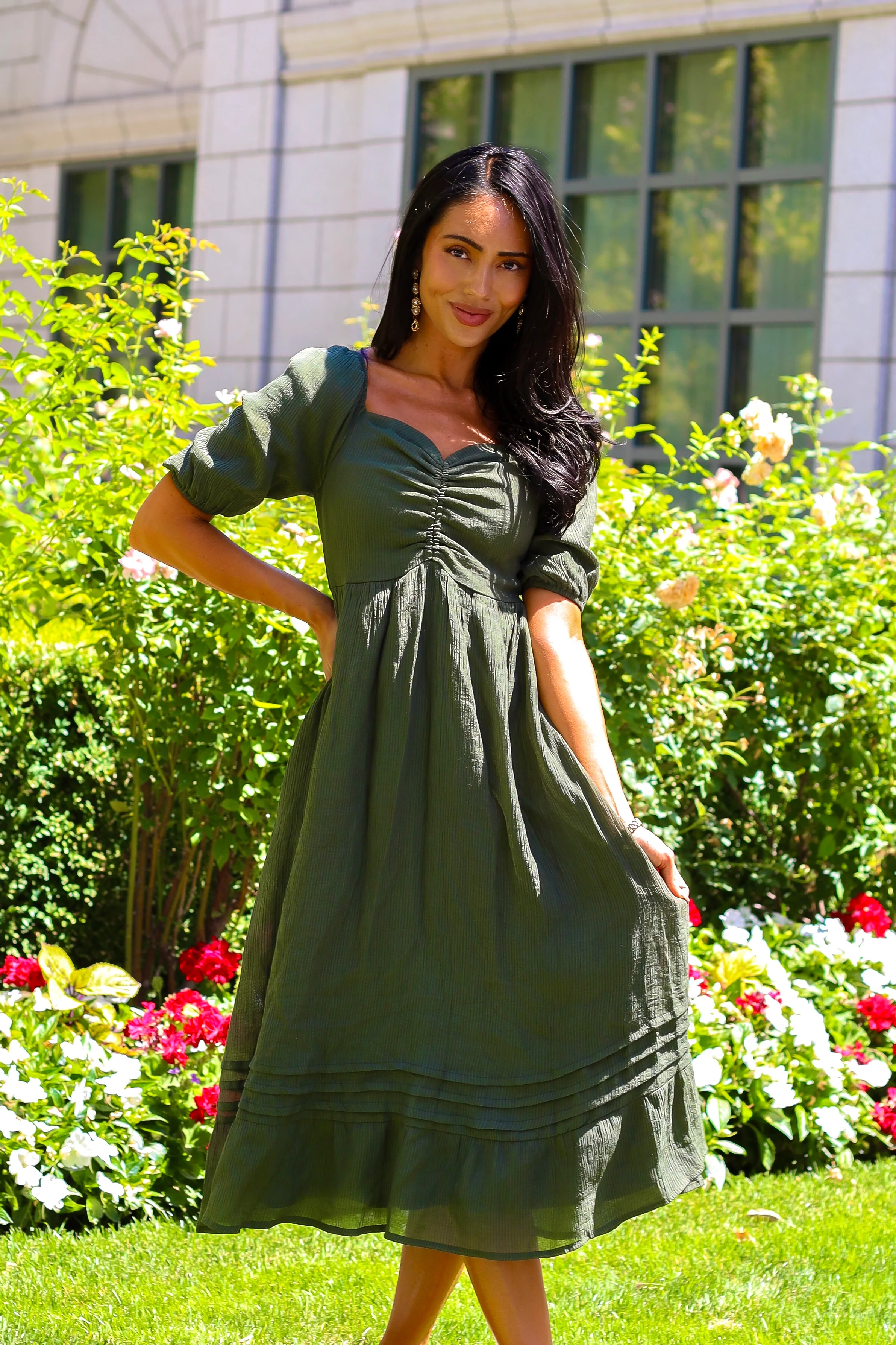 The Bronte Calla Green Dresses - XNAUWBI