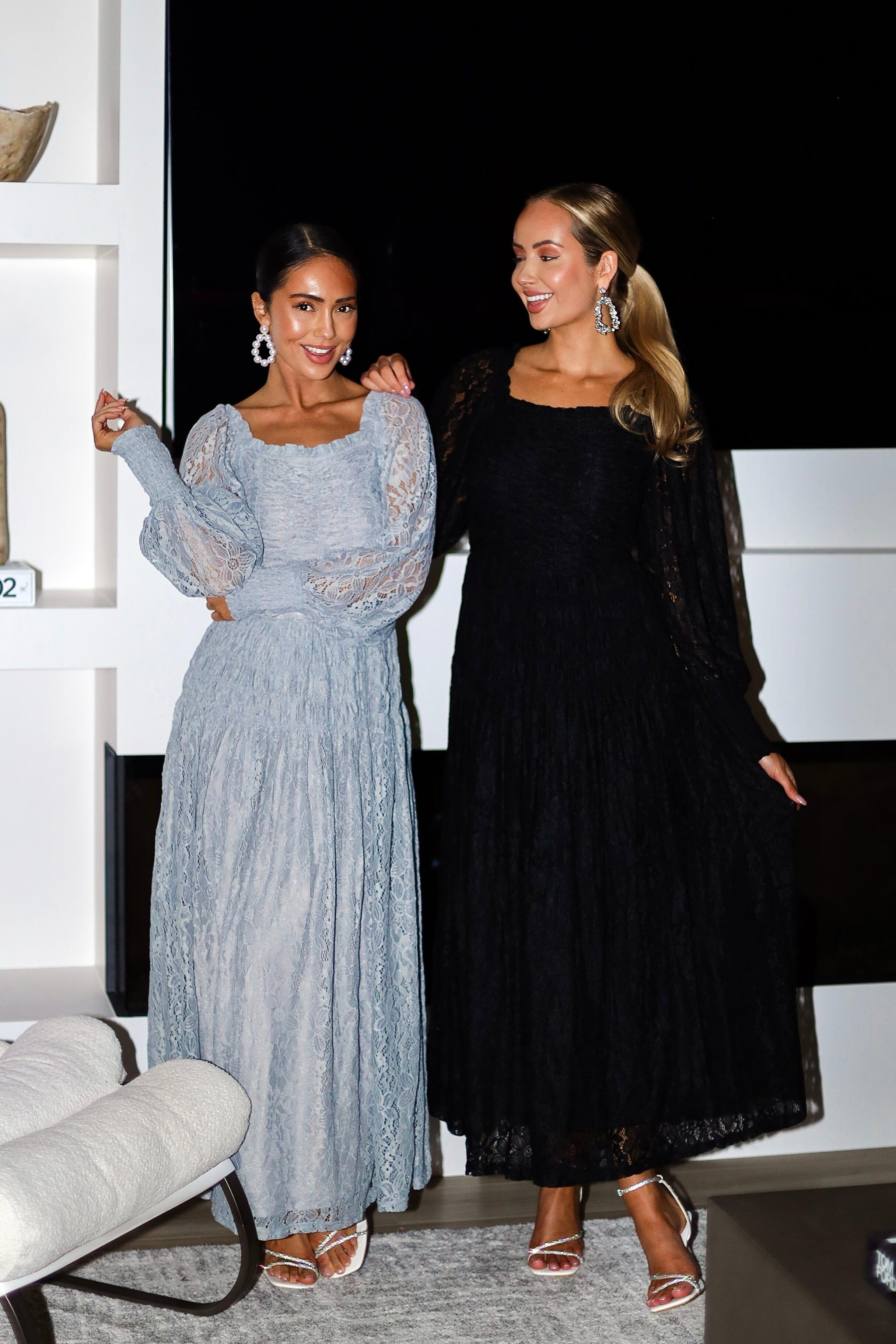 The Connie Grey Lace Dresses - XNAUWBI