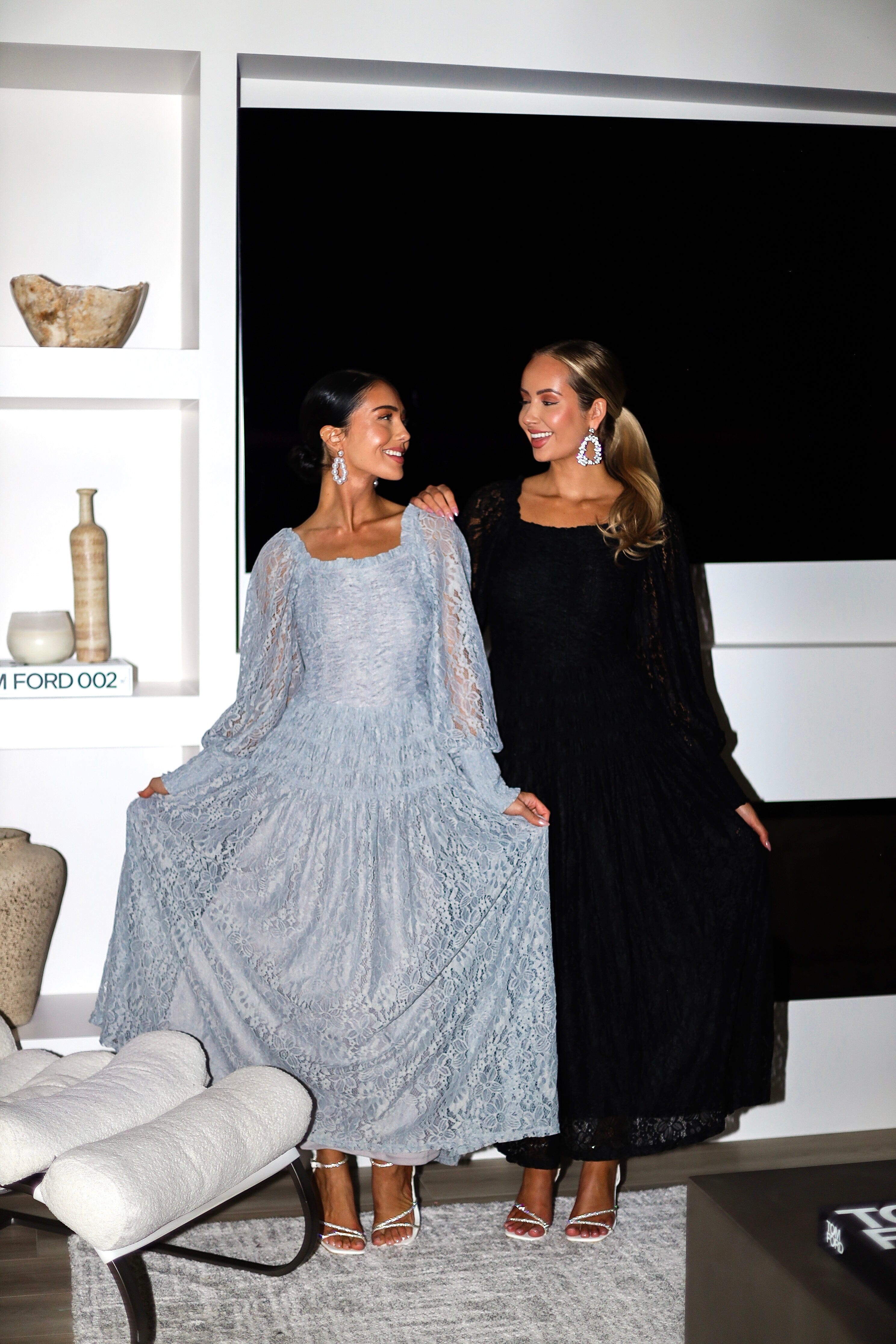 The Connie Grey Lace Dresses - XNAUWBI