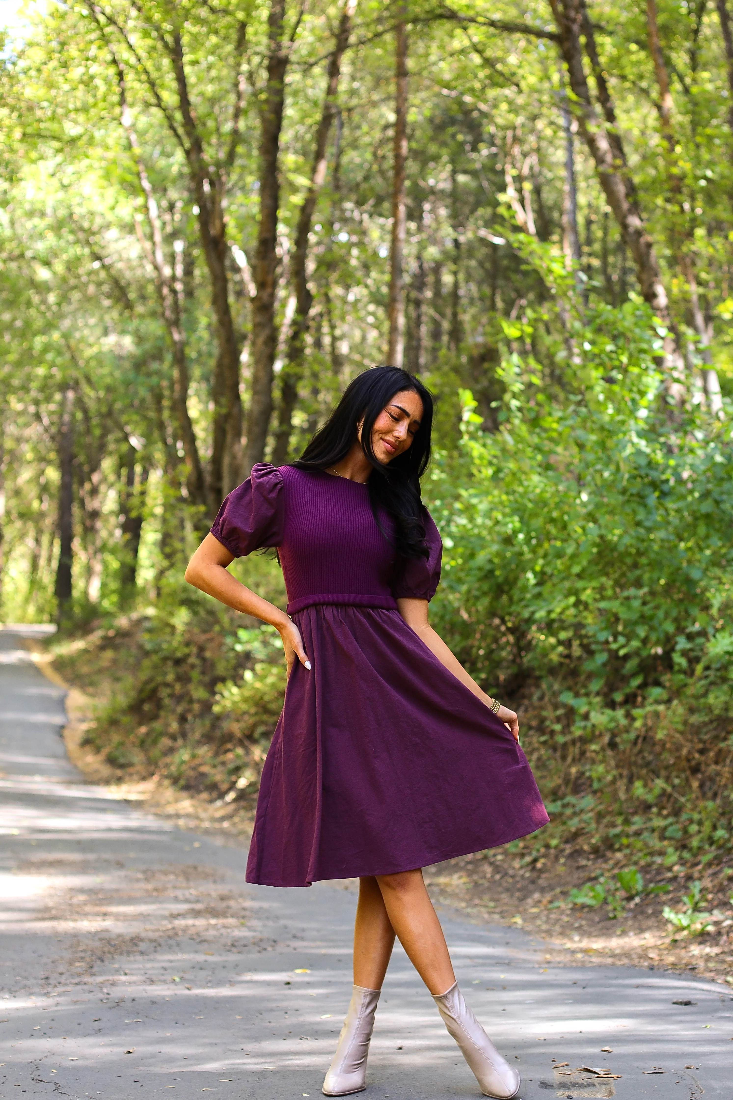 The Rosalie Grape Dresses - XNAUWBI