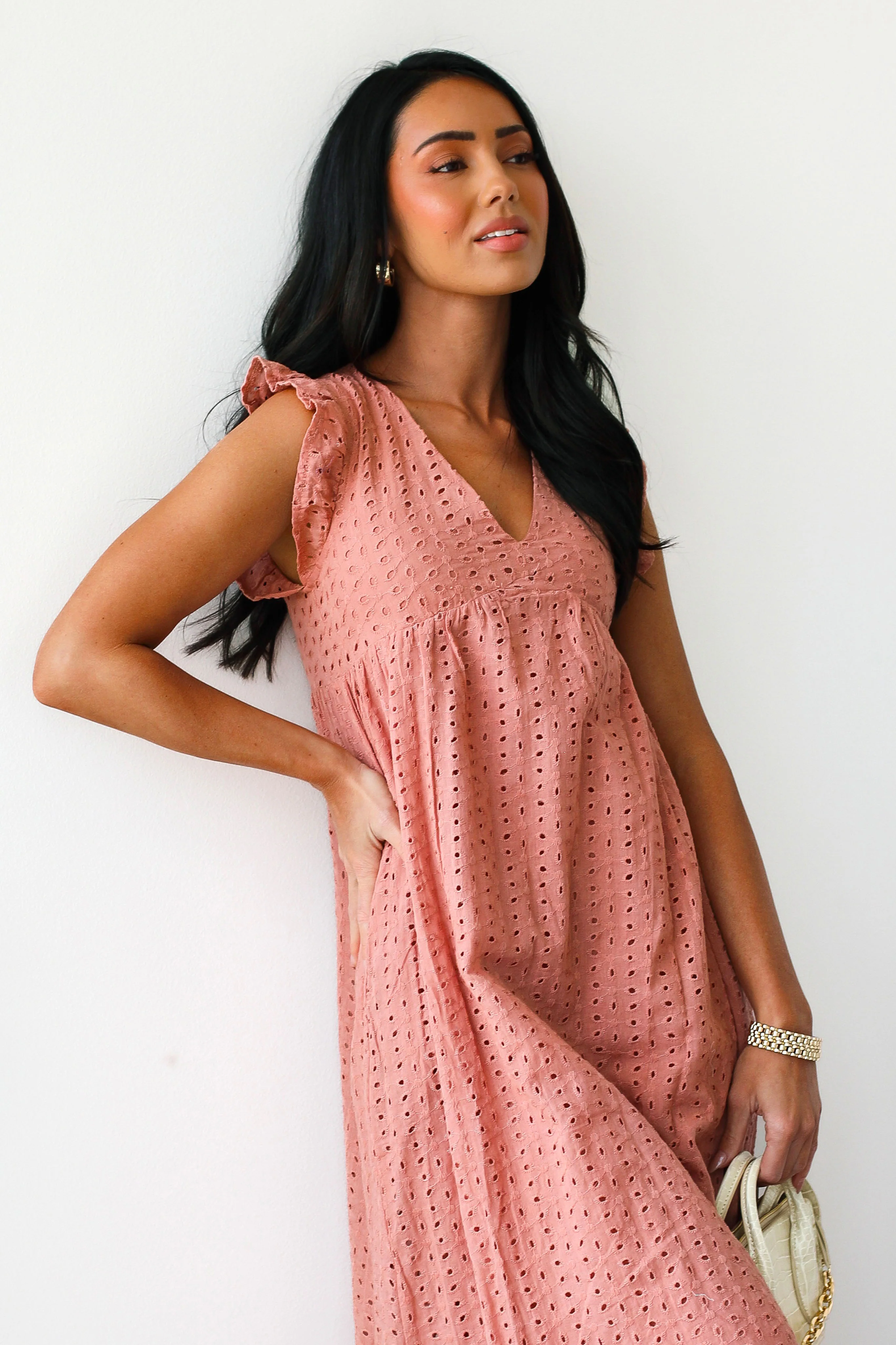The Dutton Light Coral Dresses - XNAUWBI