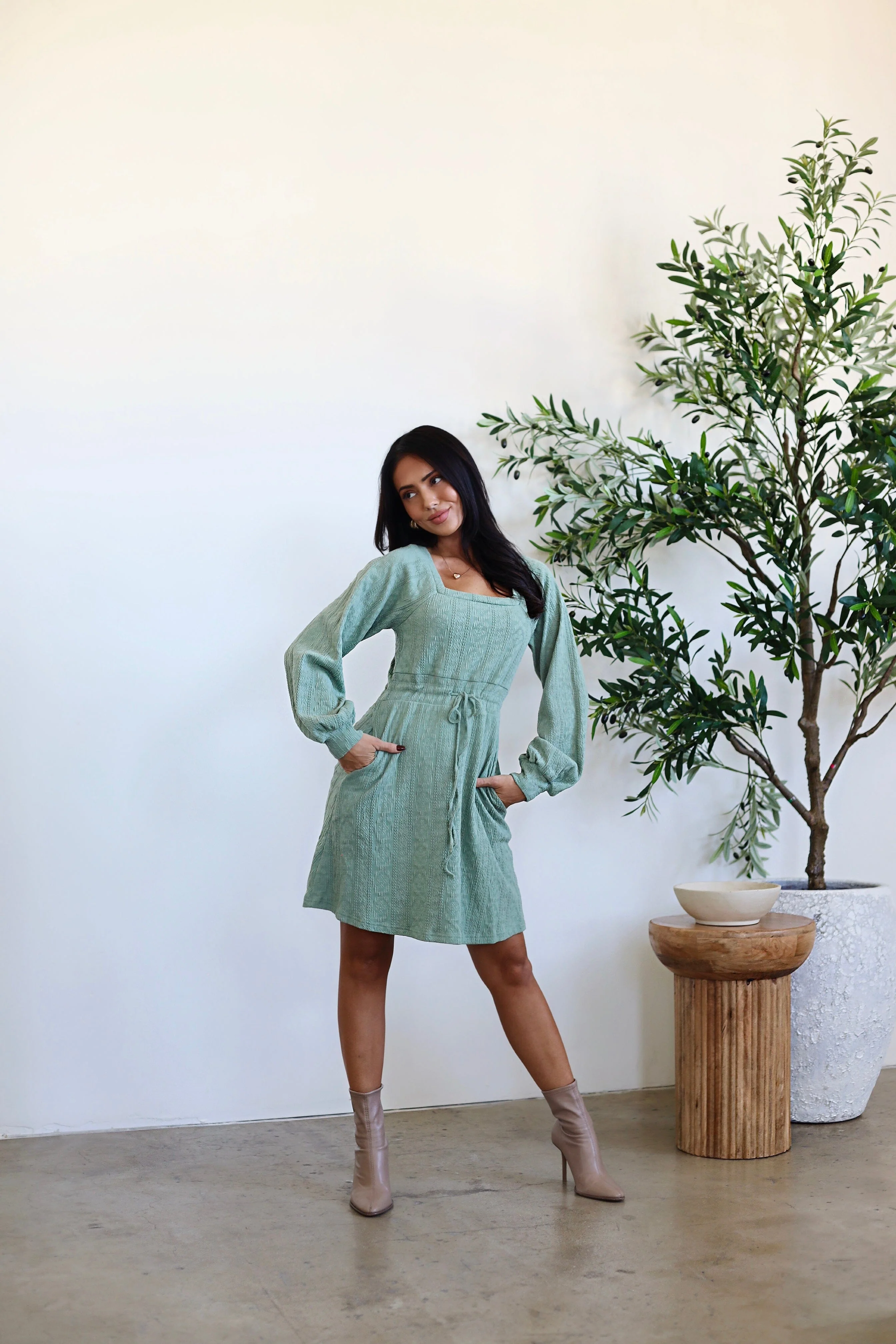 The Umma Sage Green Dresses - XNAUWBI