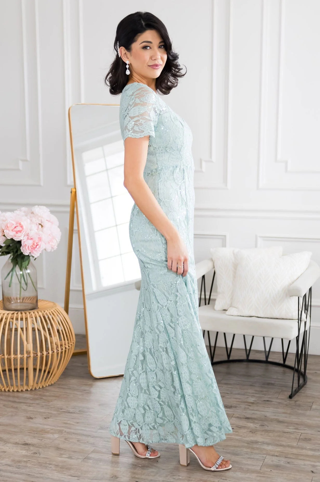 The Jasmine Pastel Sage Dresses - XNAUWBI