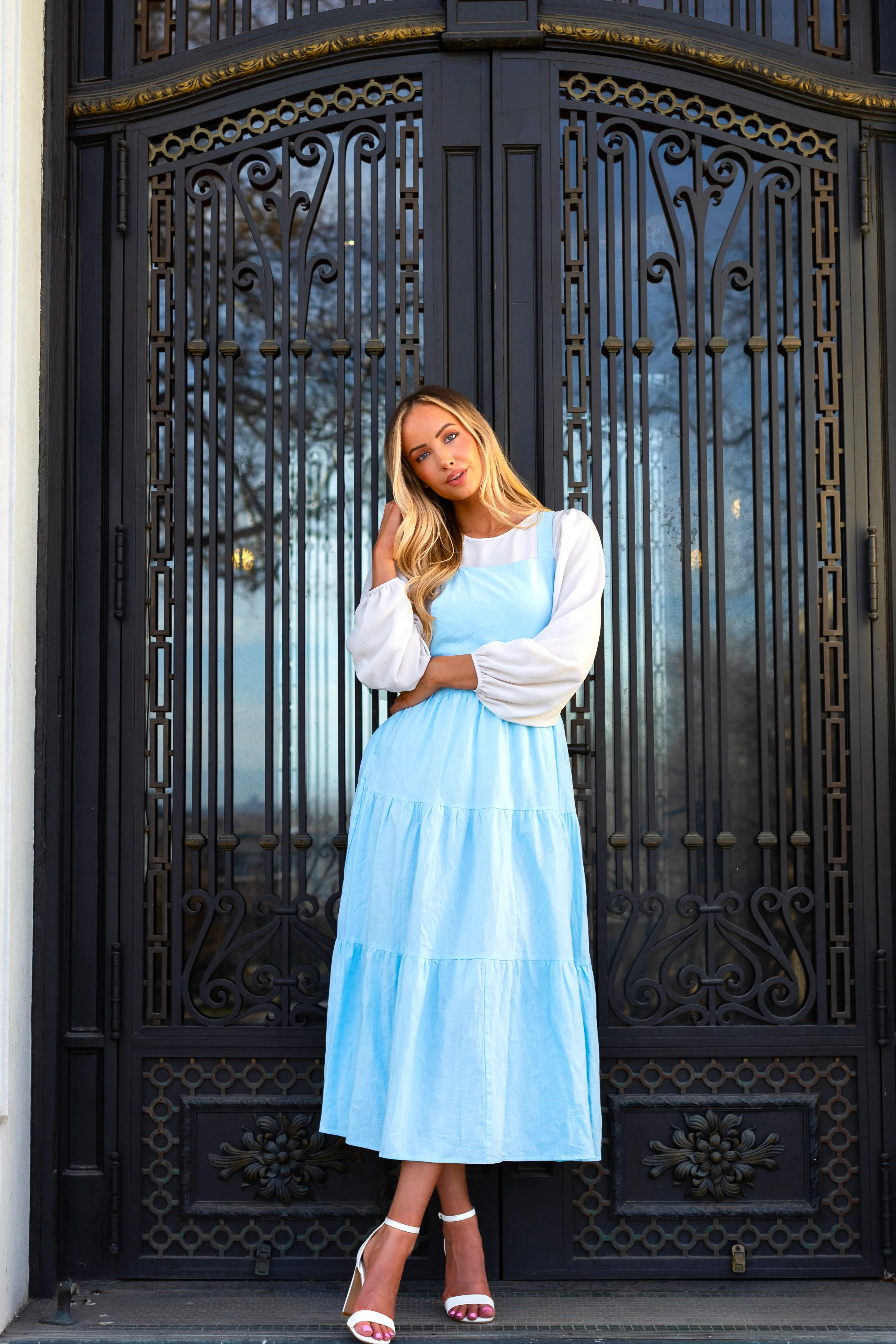 The Camdyn Pastel Blue Dresses - XNAUWBI