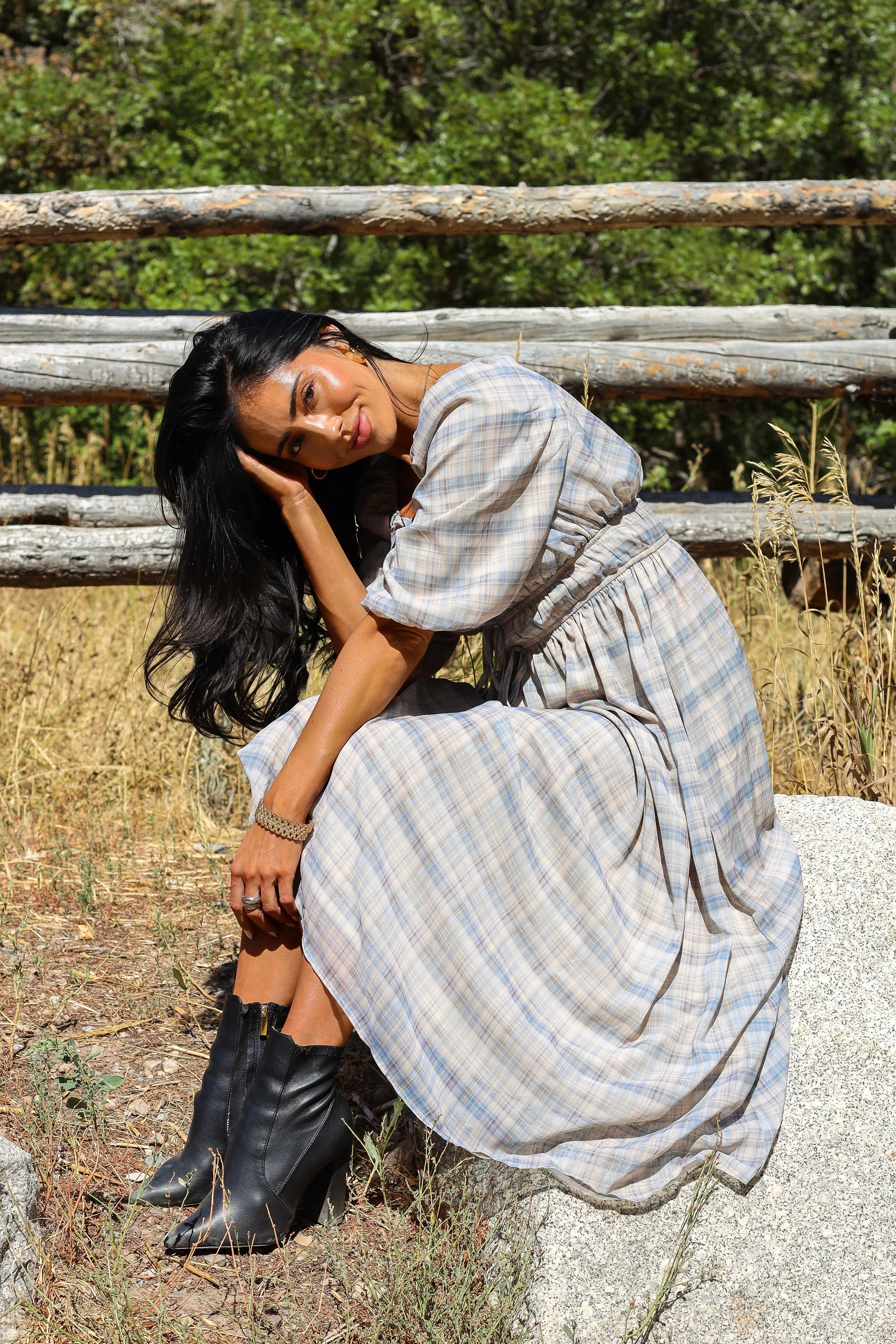 The Dyer Frosty Plaid Dresses - XNAUWBI