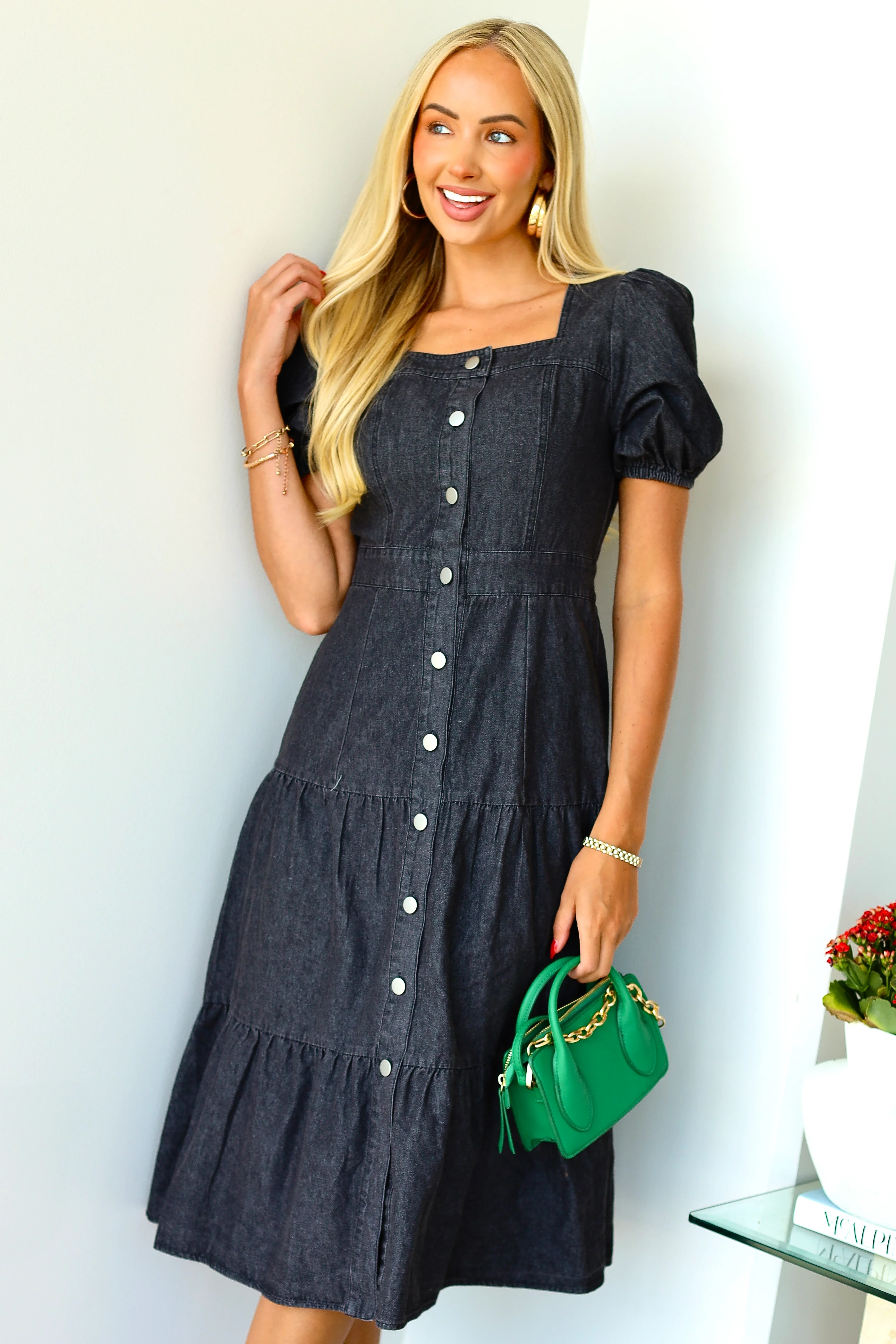 The Elton Black Wash Dresses - XNAUWBI