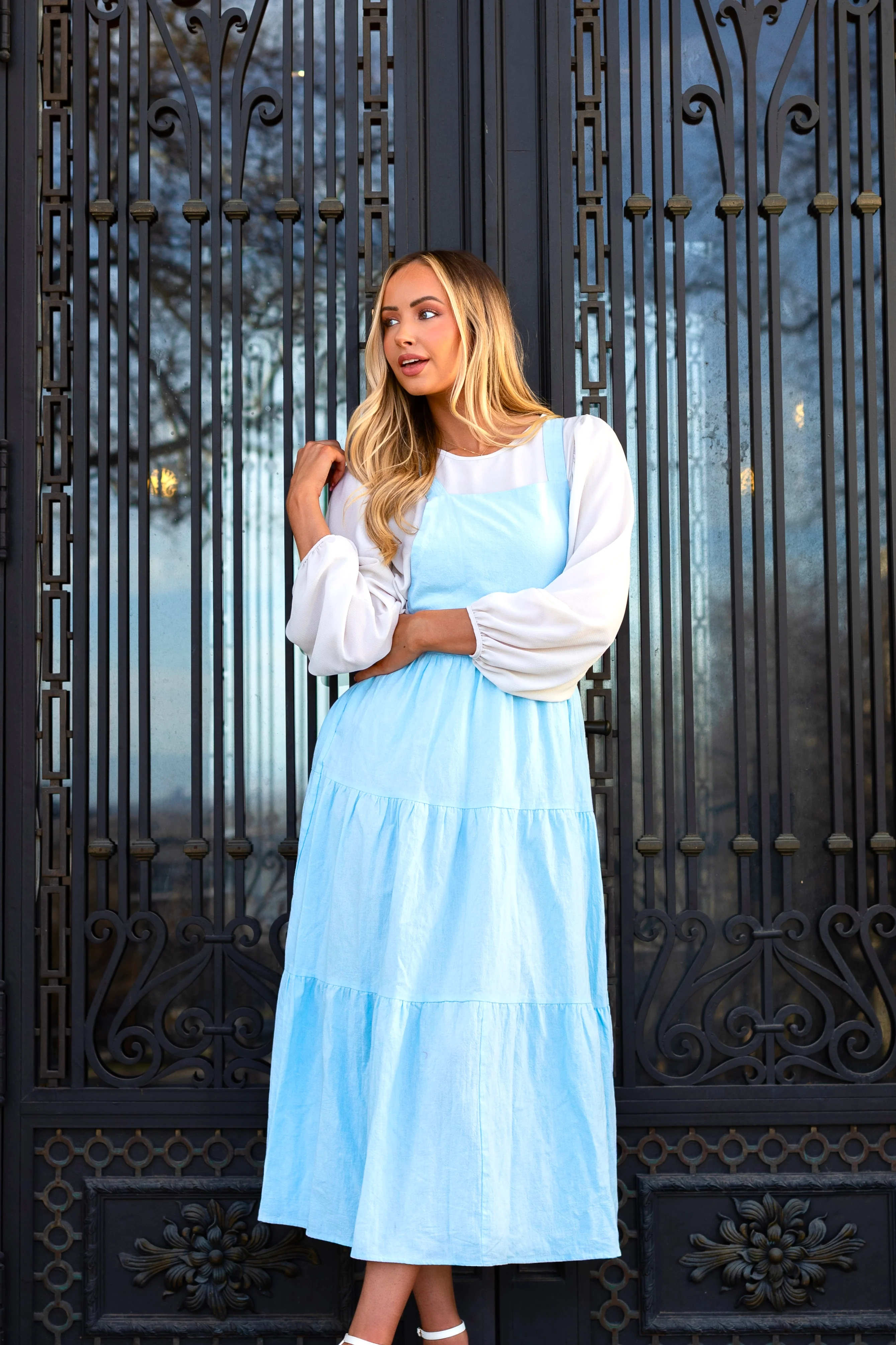 The Camdyn Pastel Blue Dresses - XNAUWBI