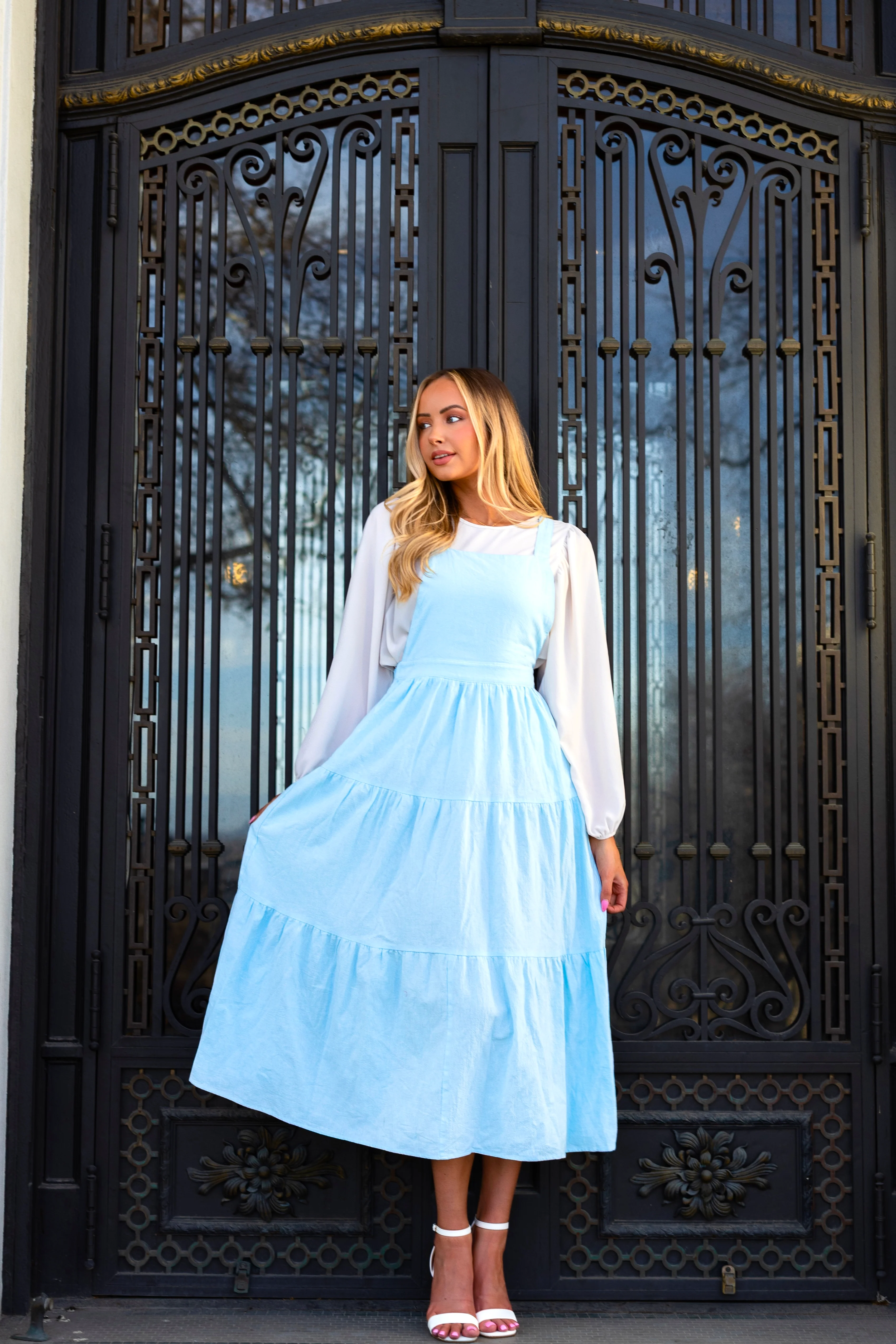 The Camdyn Pastel Blue Dresses - XNAUWBI