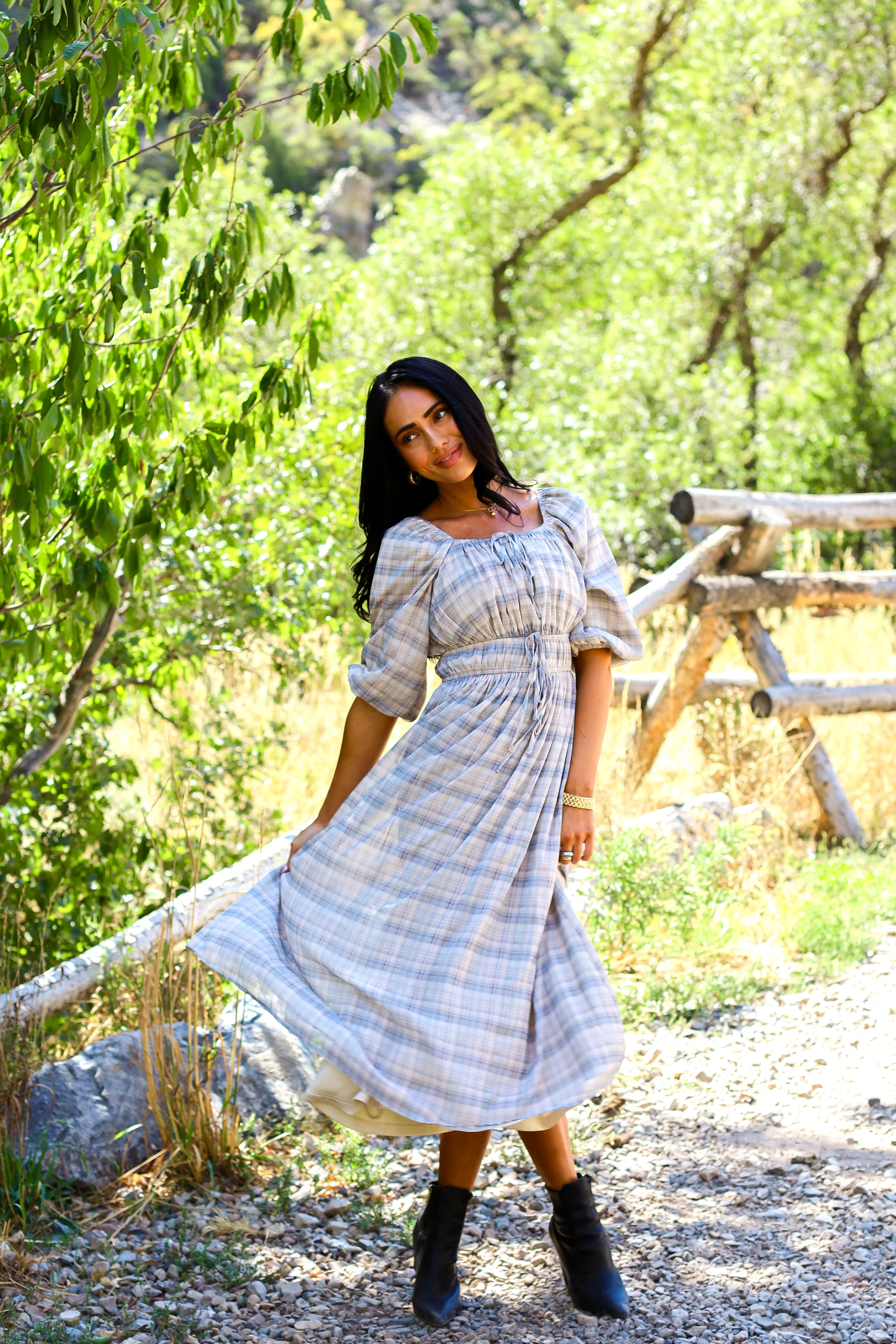 The Dyer Frosty Plaid Dresses - XNAUWBI