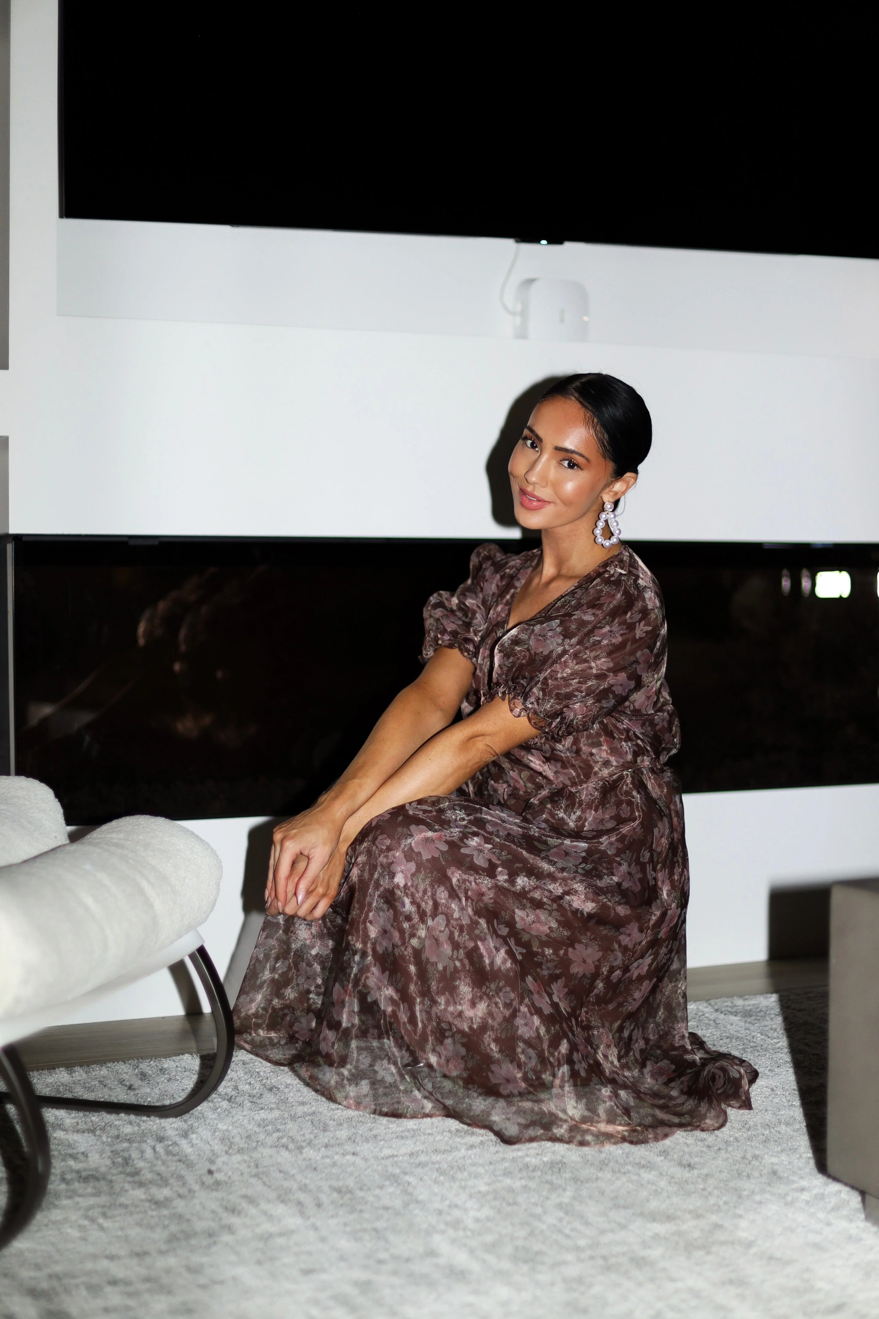 The Kitty Brown/Dusty Rose Floral Dresses - XNAUWBI