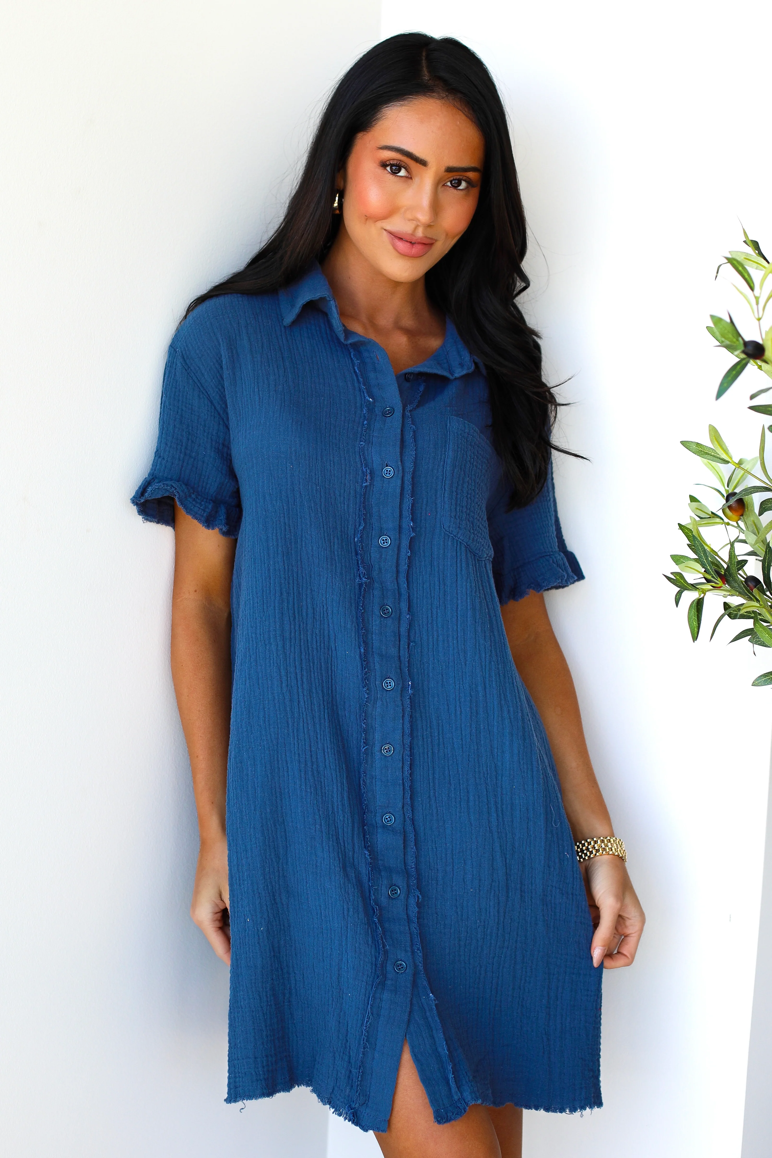 The Micha Soft Navy Dresses - XNAUWBI