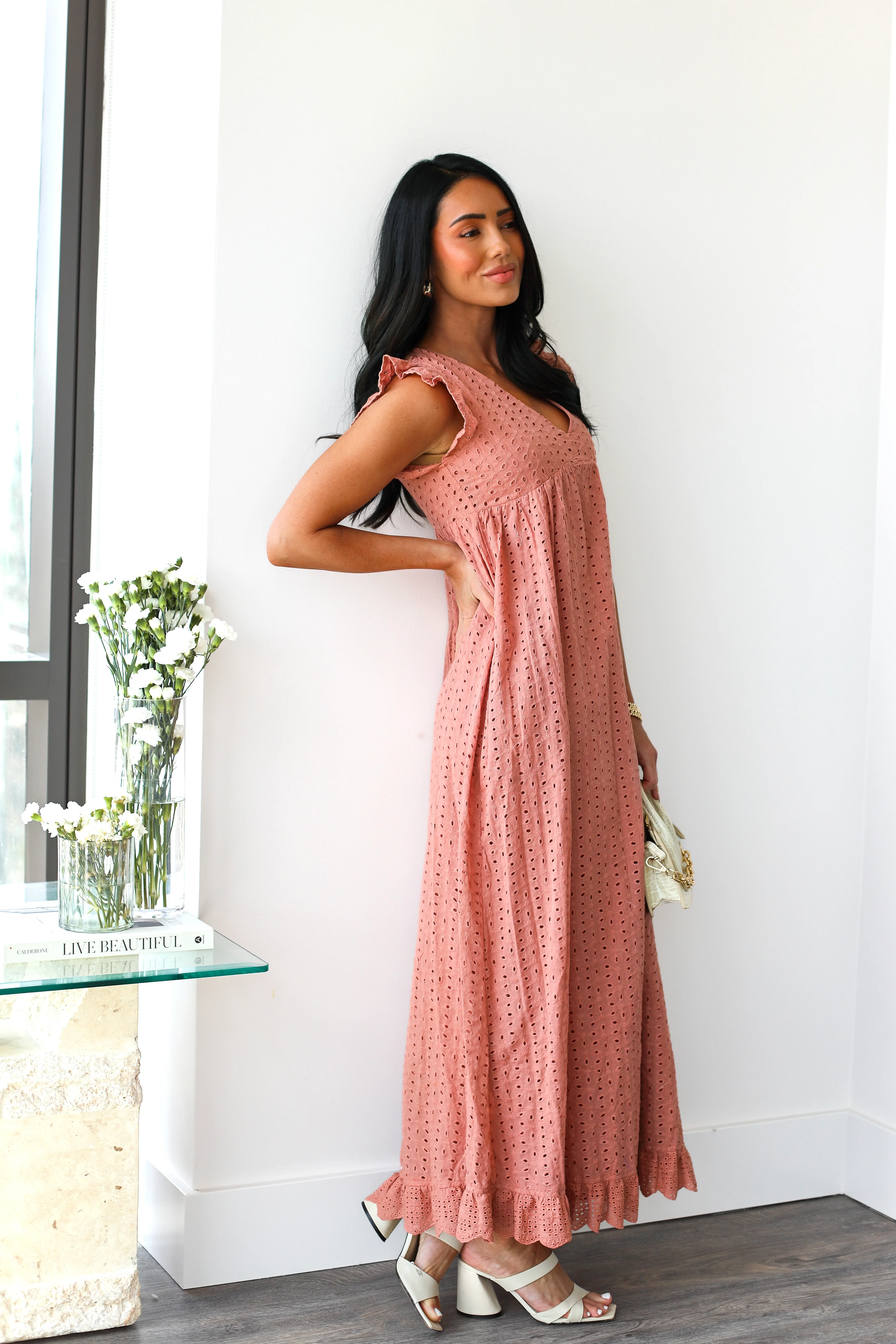 The Dutton Light Coral Dresses - XNAUWBI