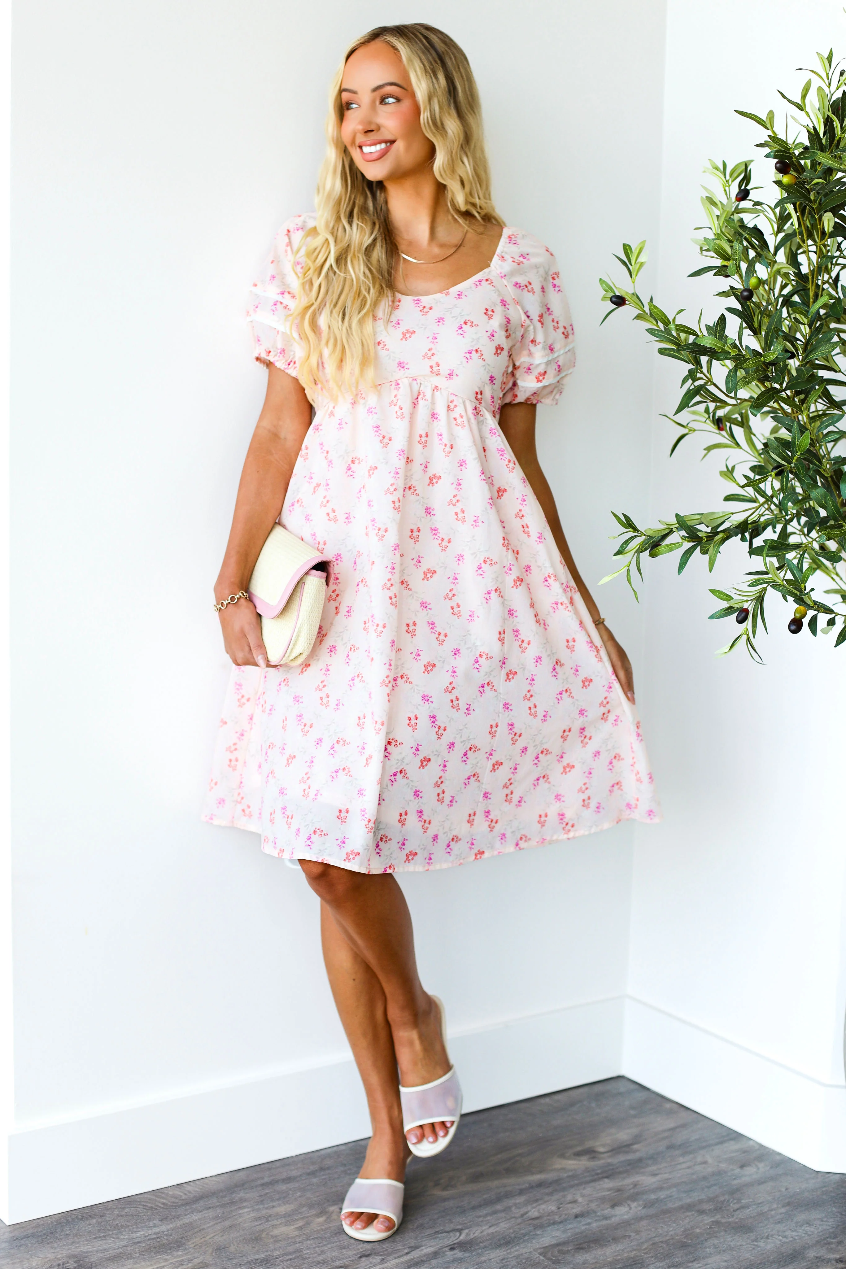 The Brigetta Blush Floral Dresses - XNAUWBI