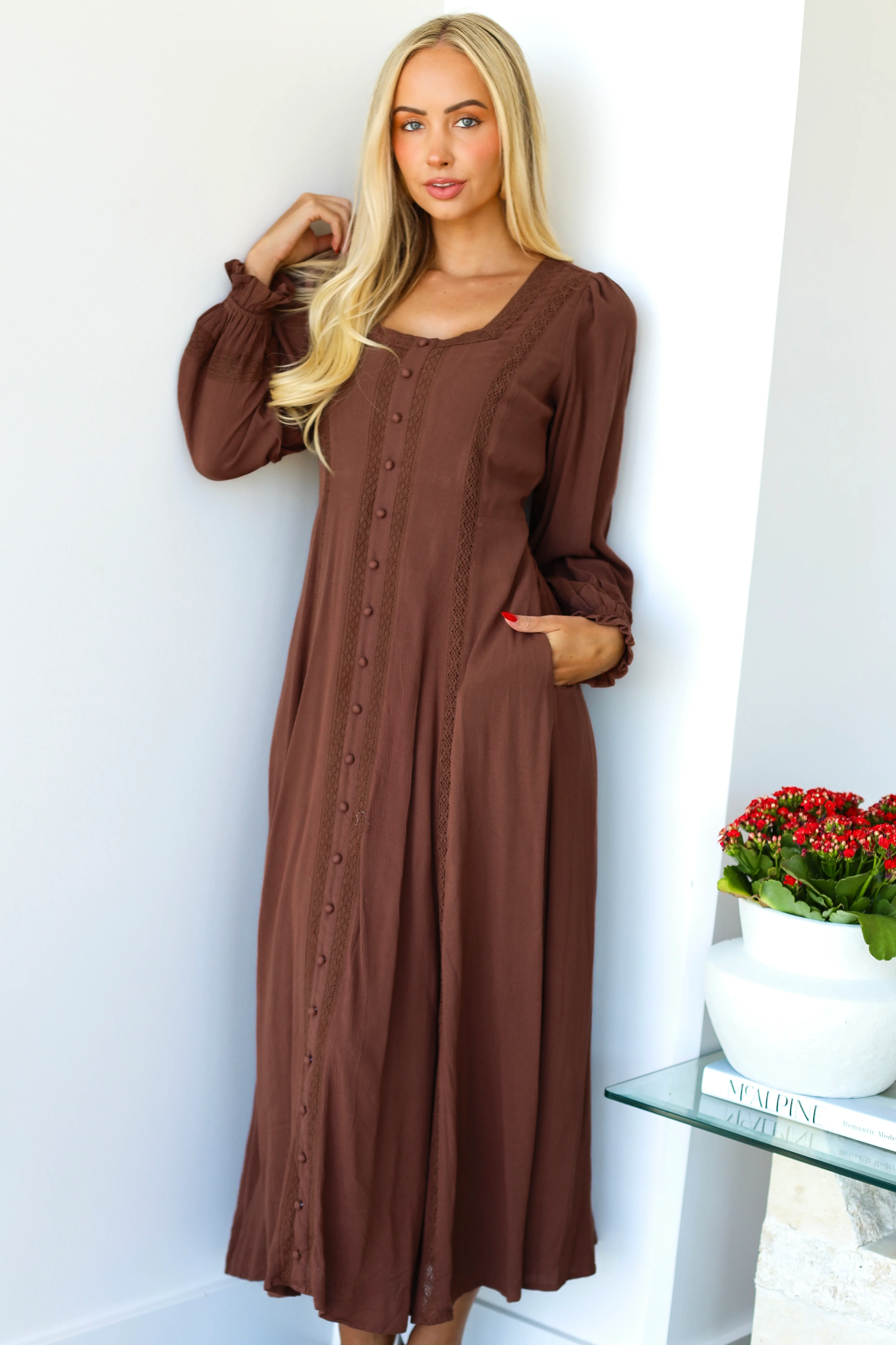 The Brett Chocolate Dresses - XNAUWBI