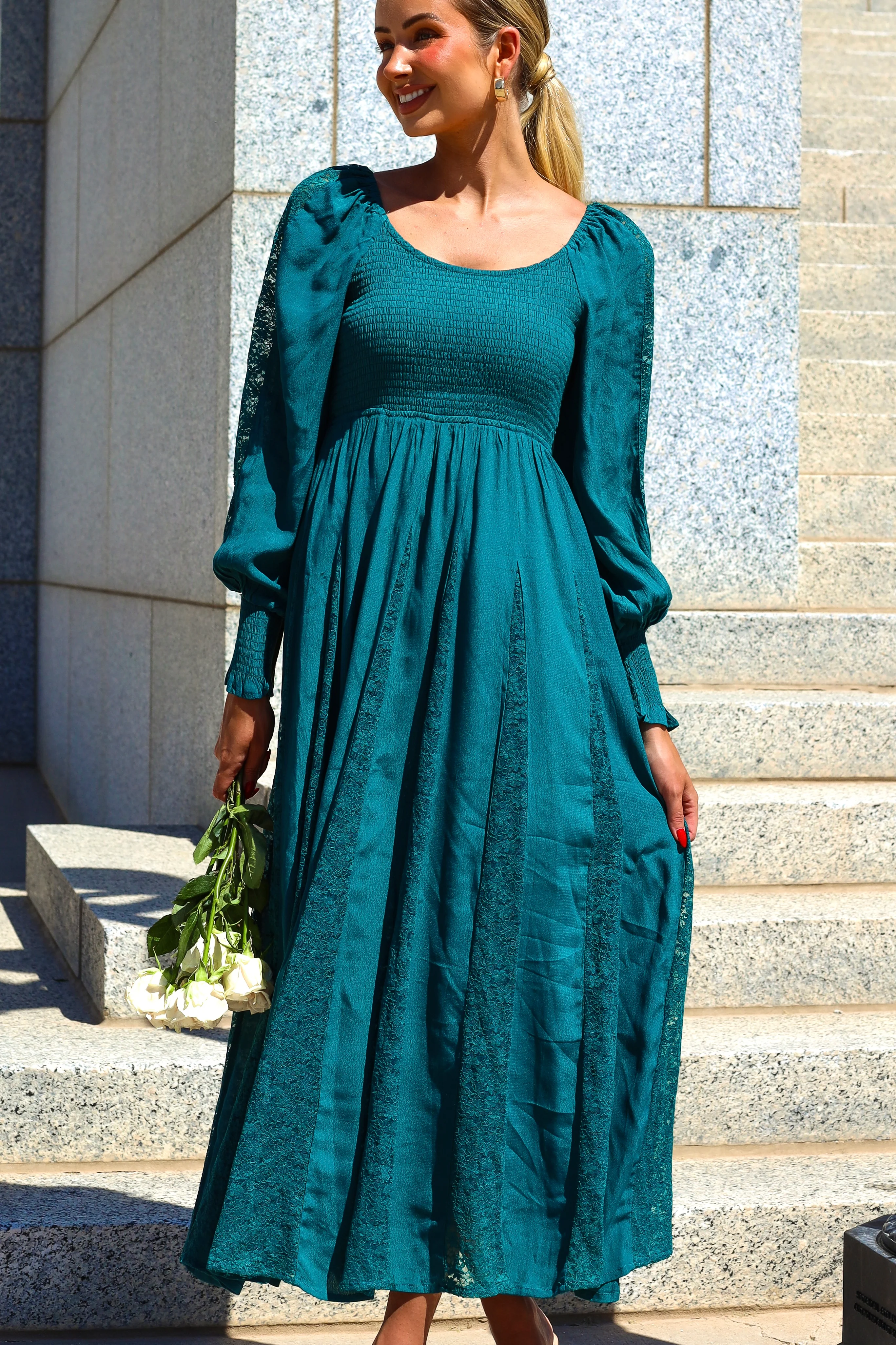 The Brenet Dark Jewel Teal Dresses - XNAUWBI