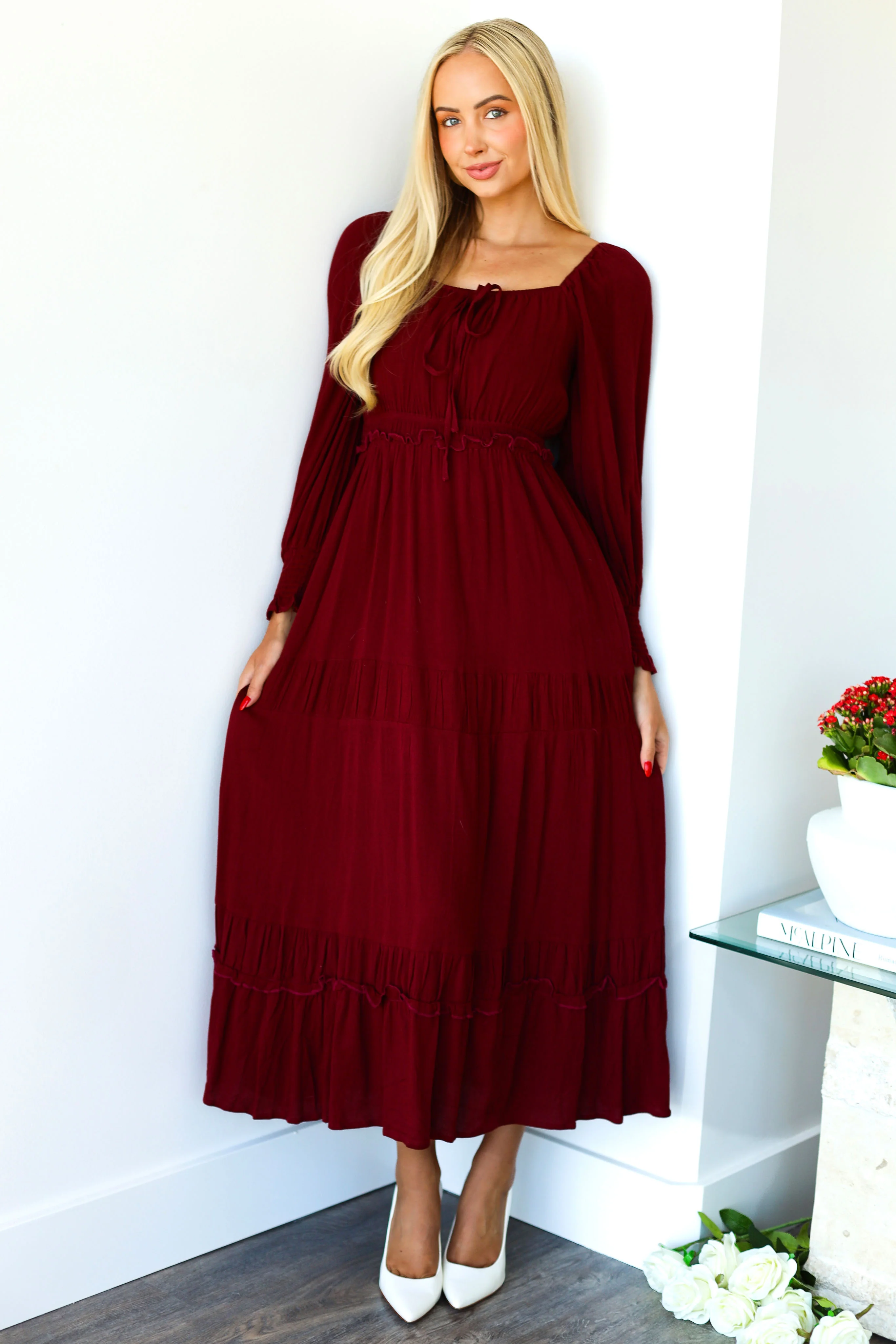The Amalie Cherry Laquer Dresses - XNAUWBI