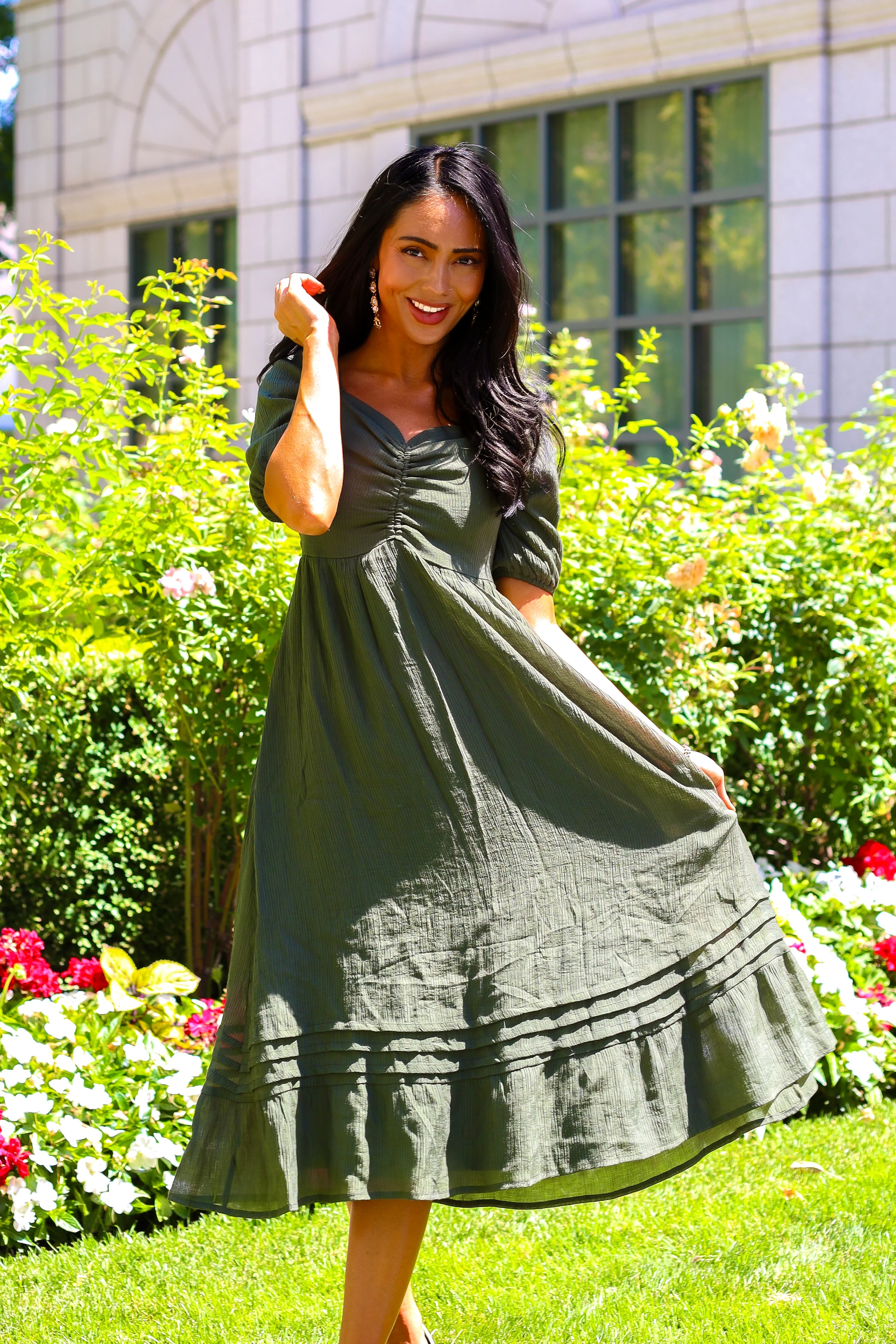 The Bronte Calla Green Dresses - XNAUWBI