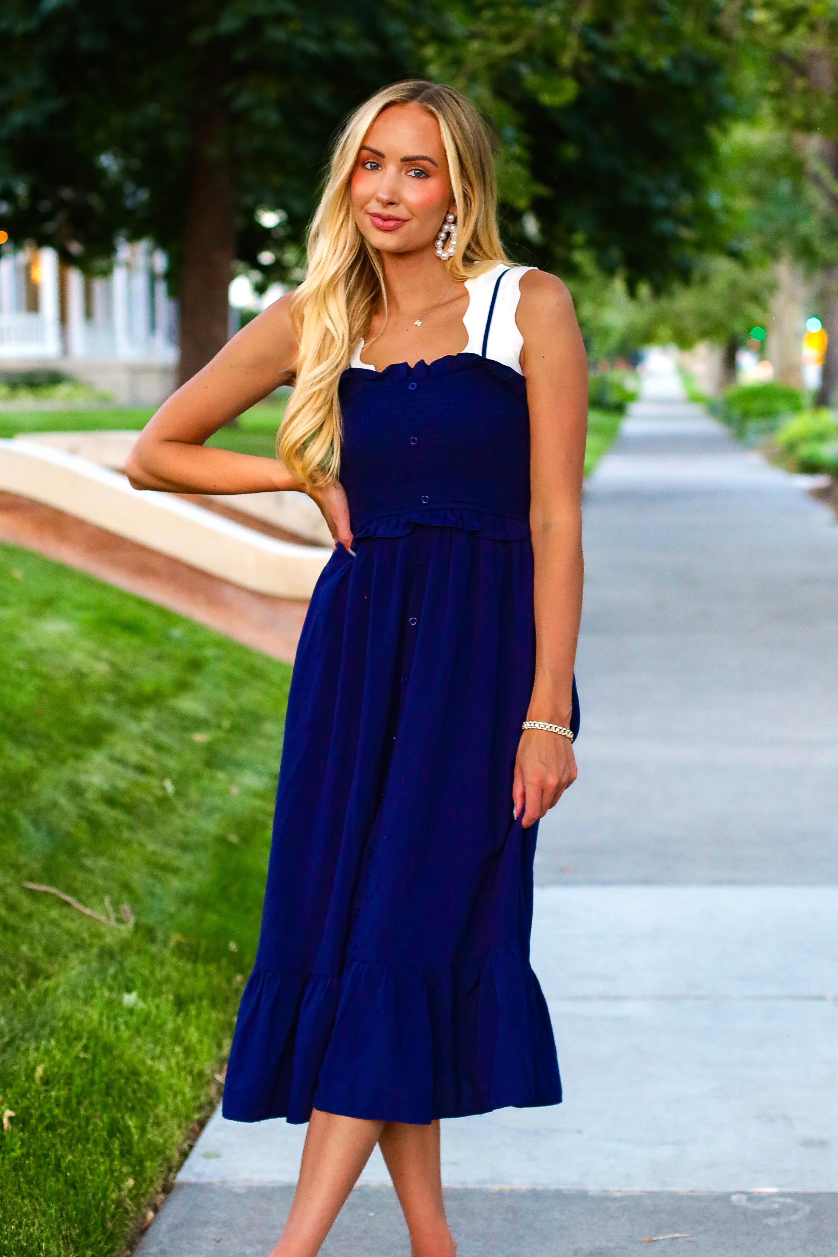 The Jones Passport Blue Dresses - XNAUWBI