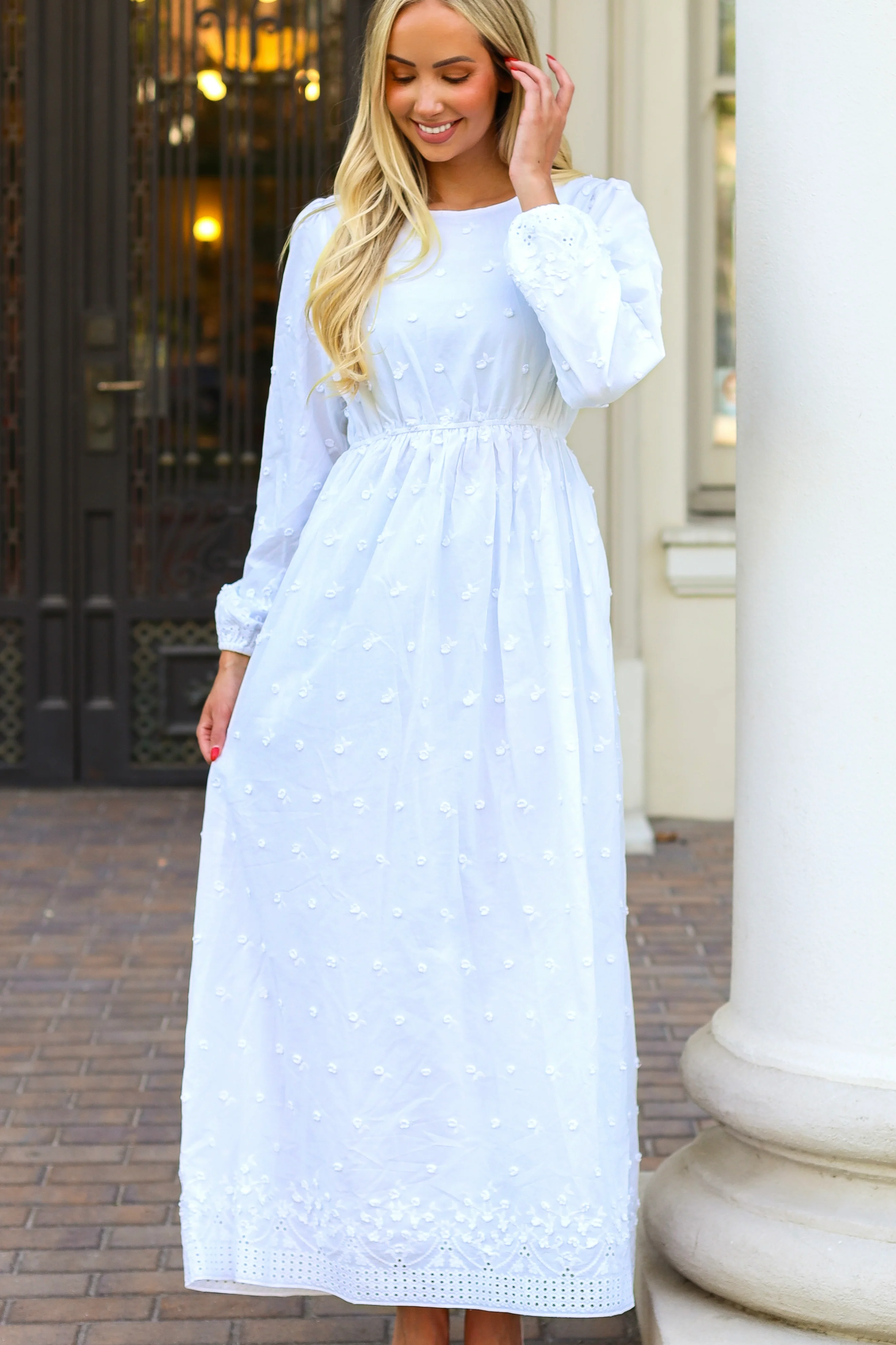 The Elowynn Pure White Dresses - XNAUWBI