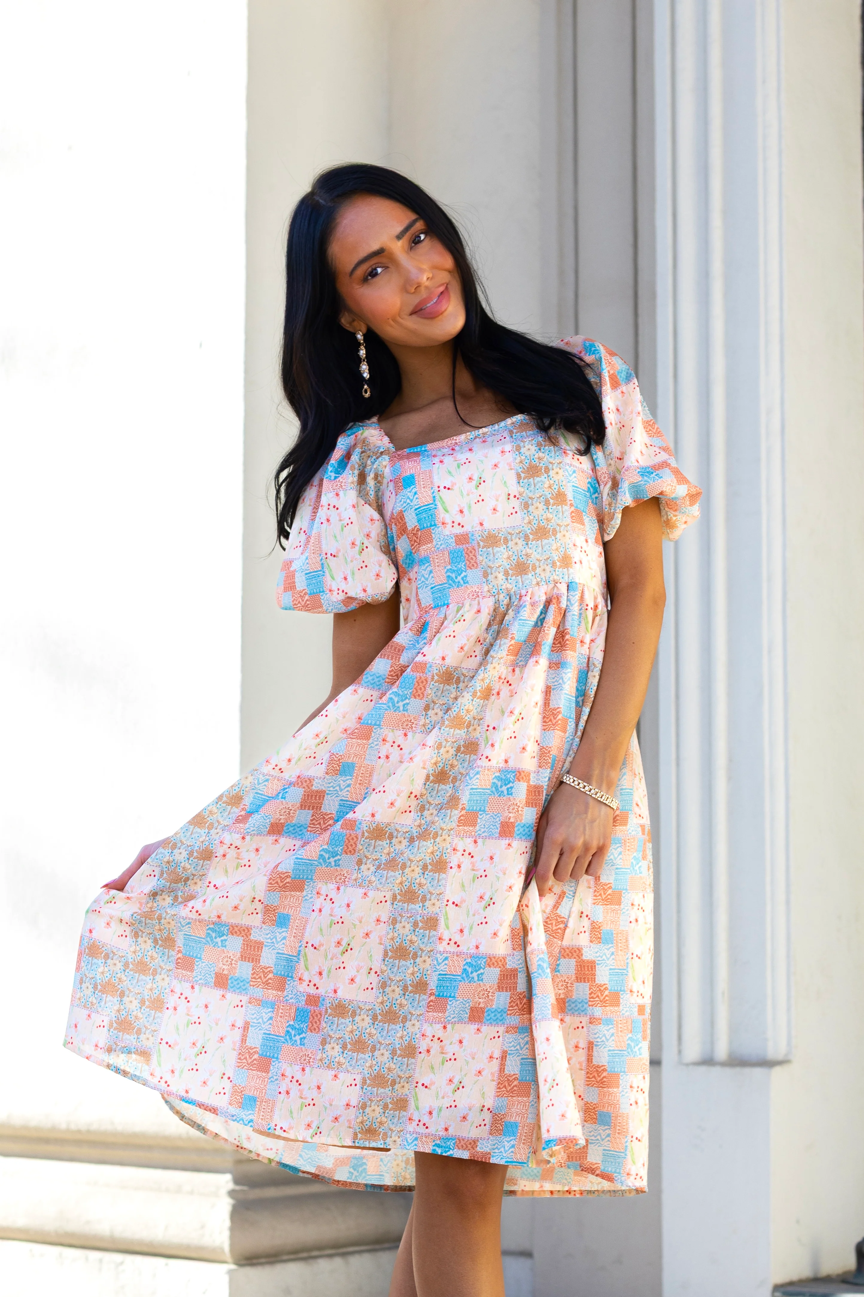 The Gemma Patchwork Floral Dresses - XNAUWBI