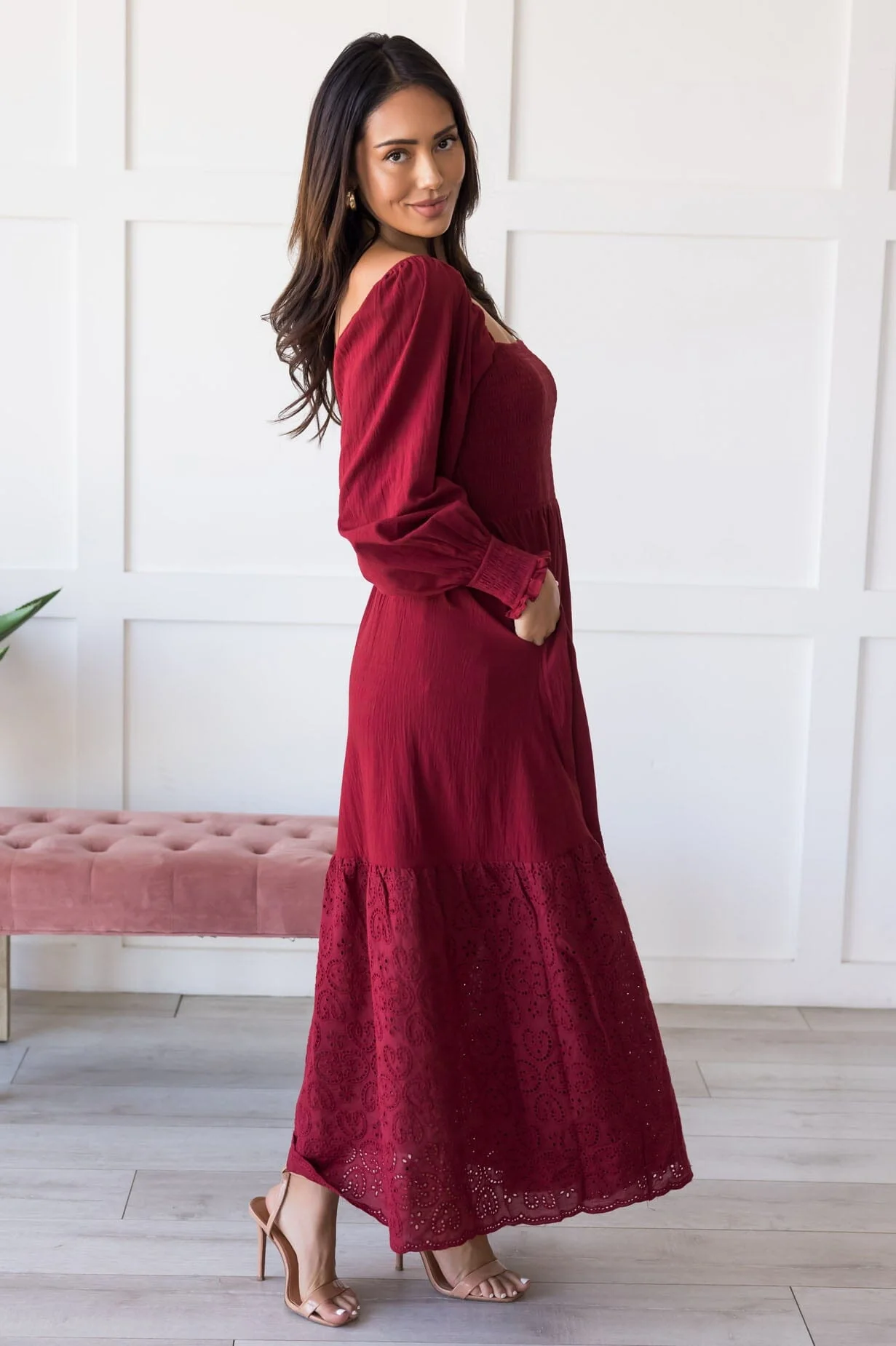 The Emalee Deep Red Dresses - XNAUWBI