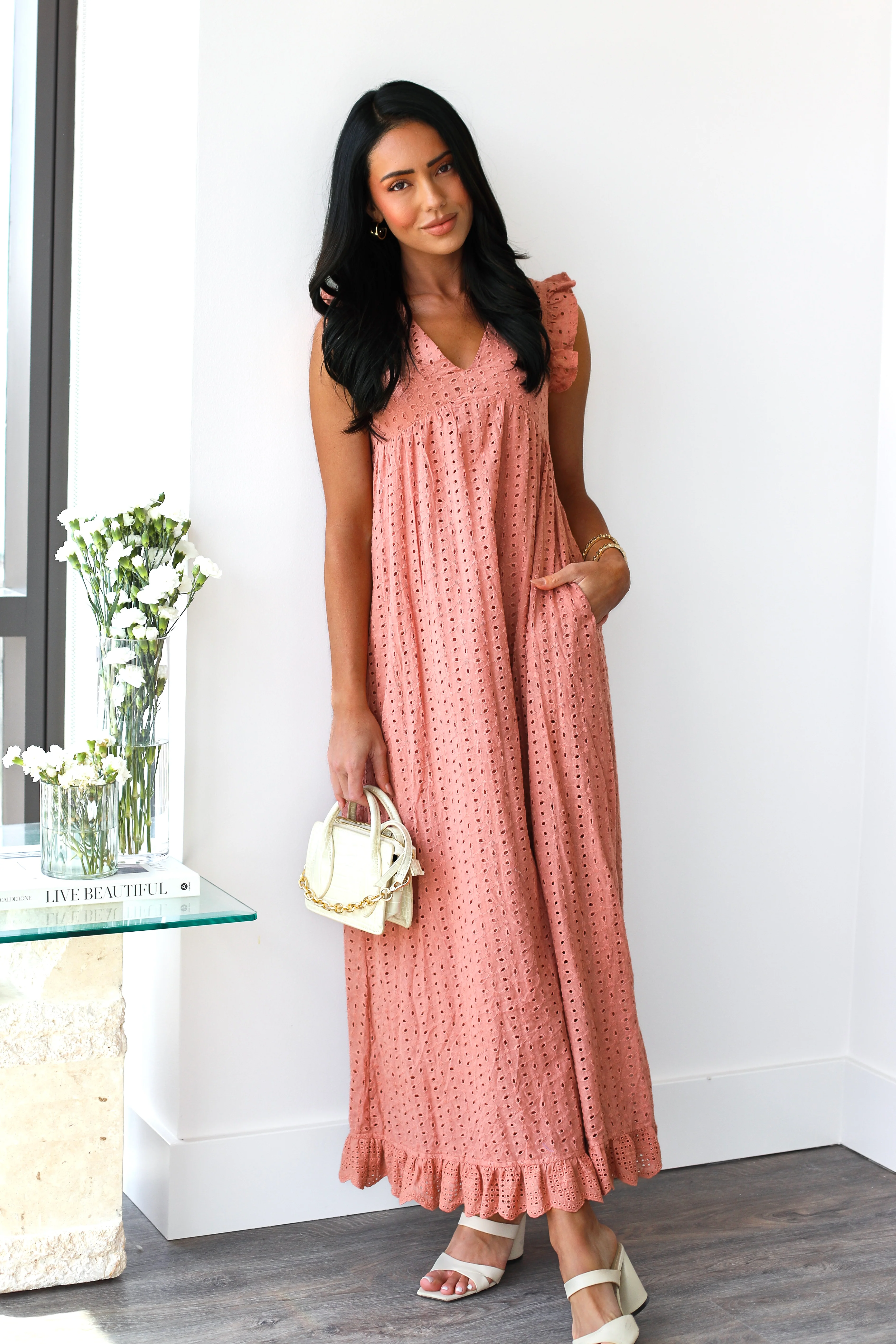 The Dutton Light Coral Dresses - XNAUWBI