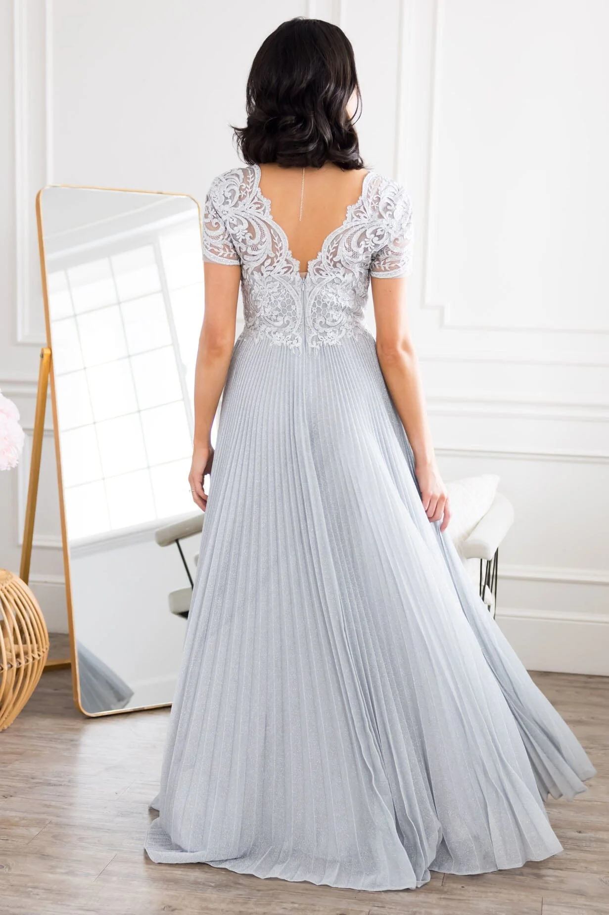 The Tiana Soft Silver Sparkle Dresses - XNAUWBI