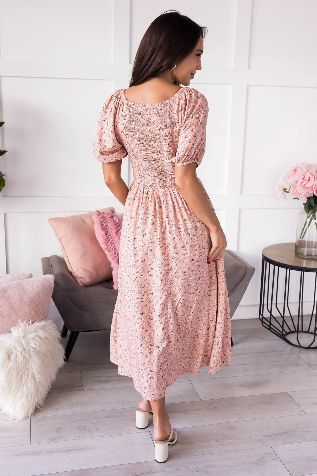 The Kieran Blush Floral Dresses - XNAUWBI