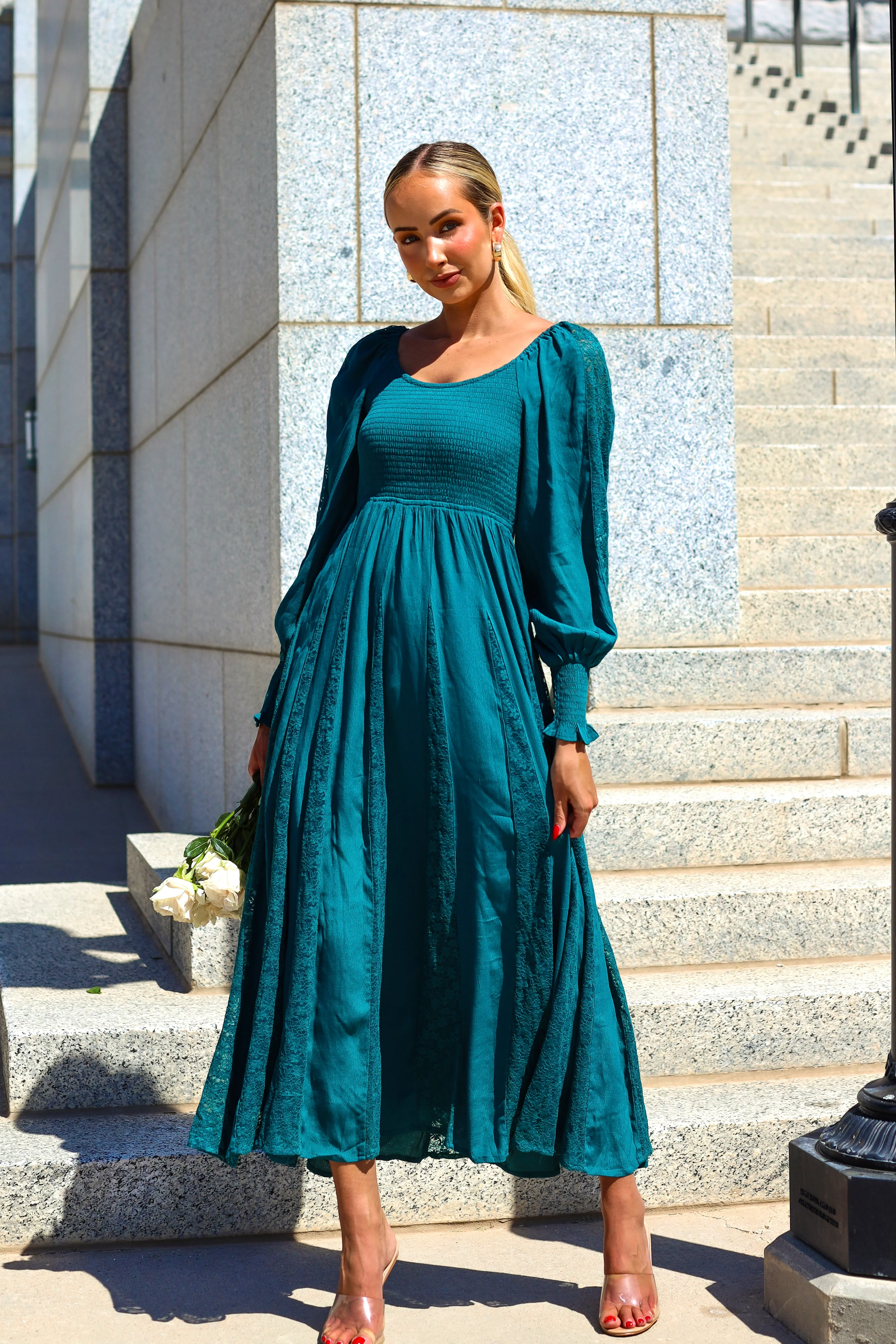 The Brenet Dark Jewel Teal Dresses - XNAUWBI