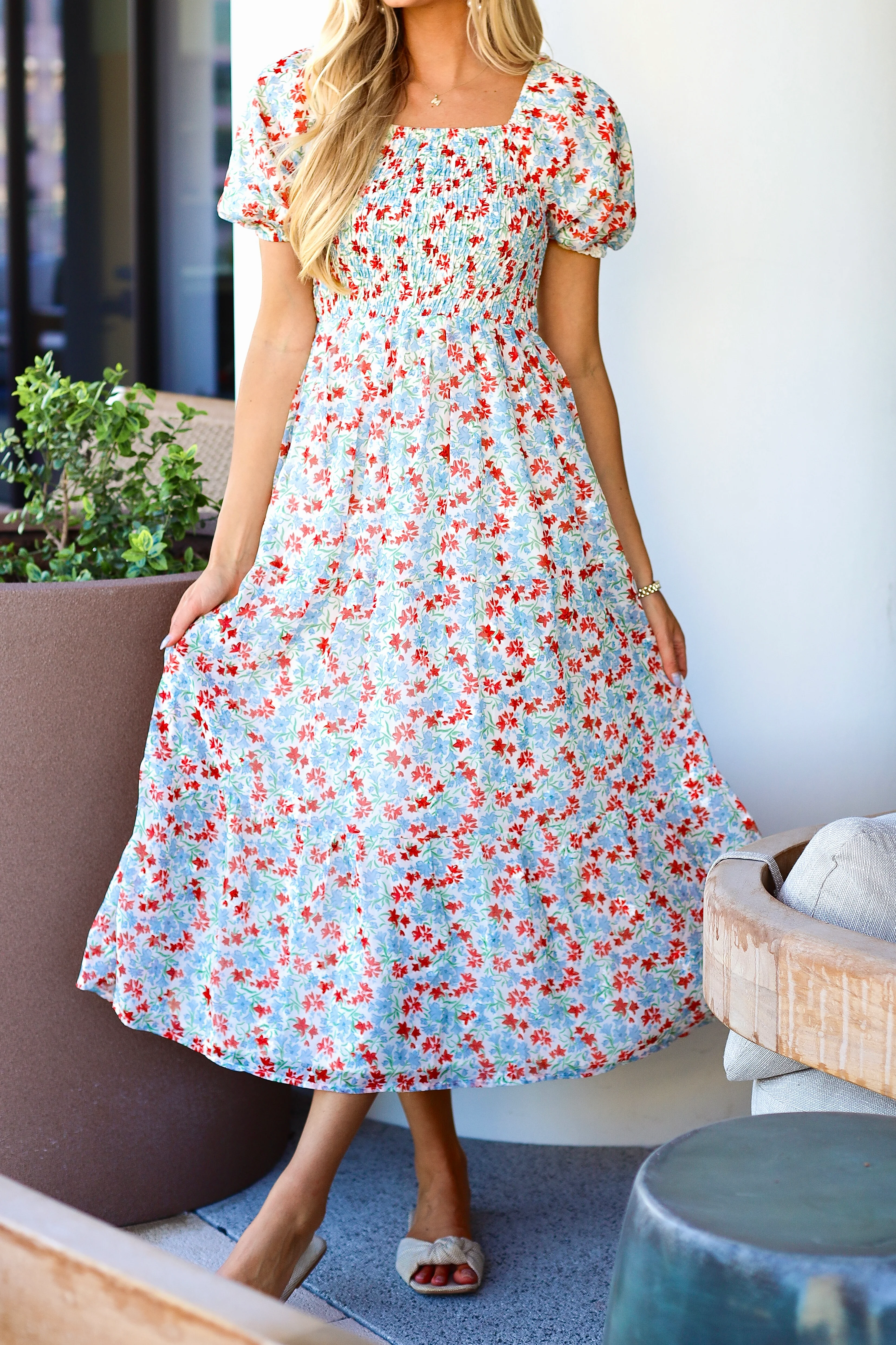 The Indigo Cherry Poppy Dresses - XNAUWBI
