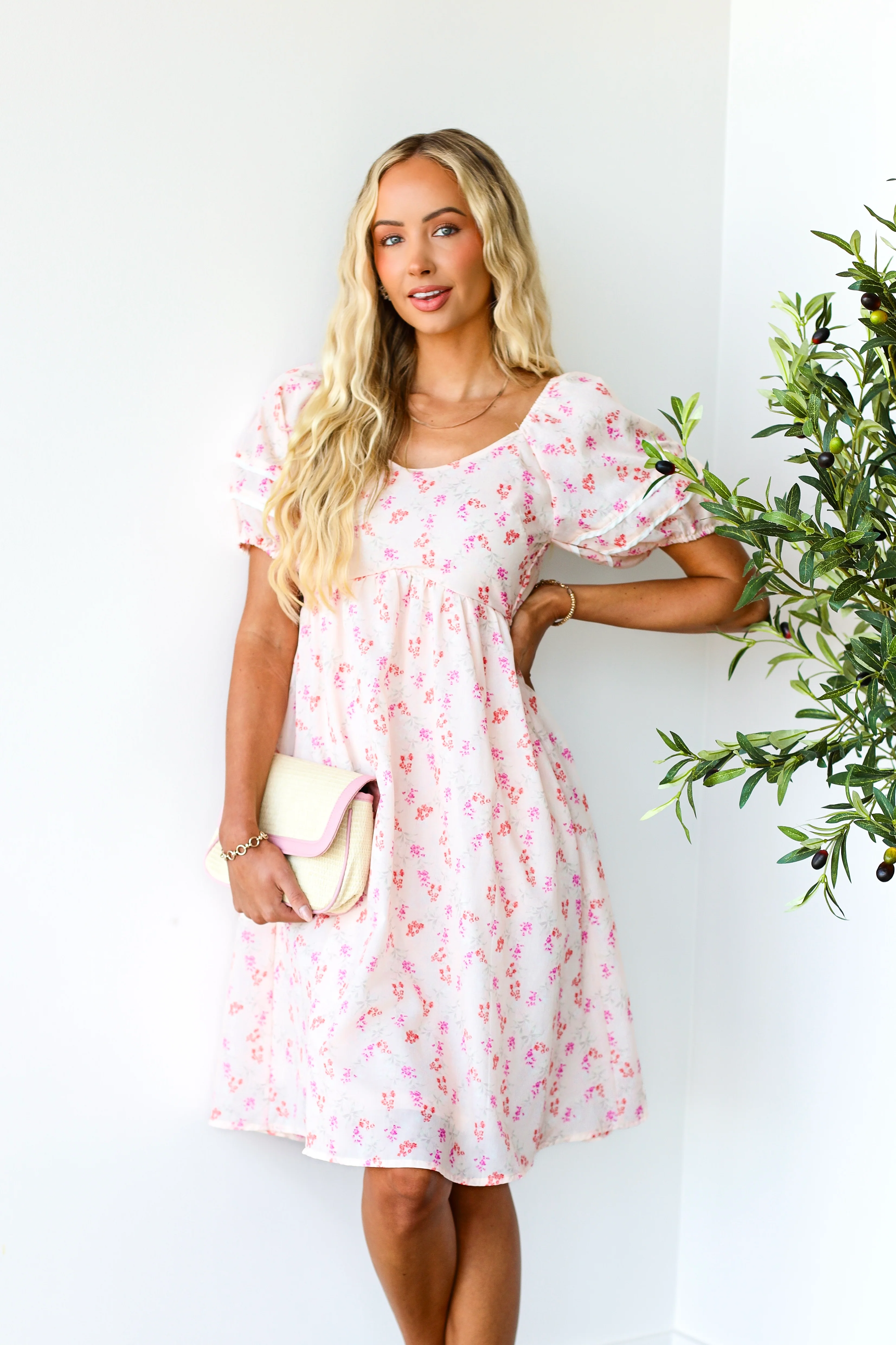 The Brigetta Blush Floral Dresses - XNAUWBI