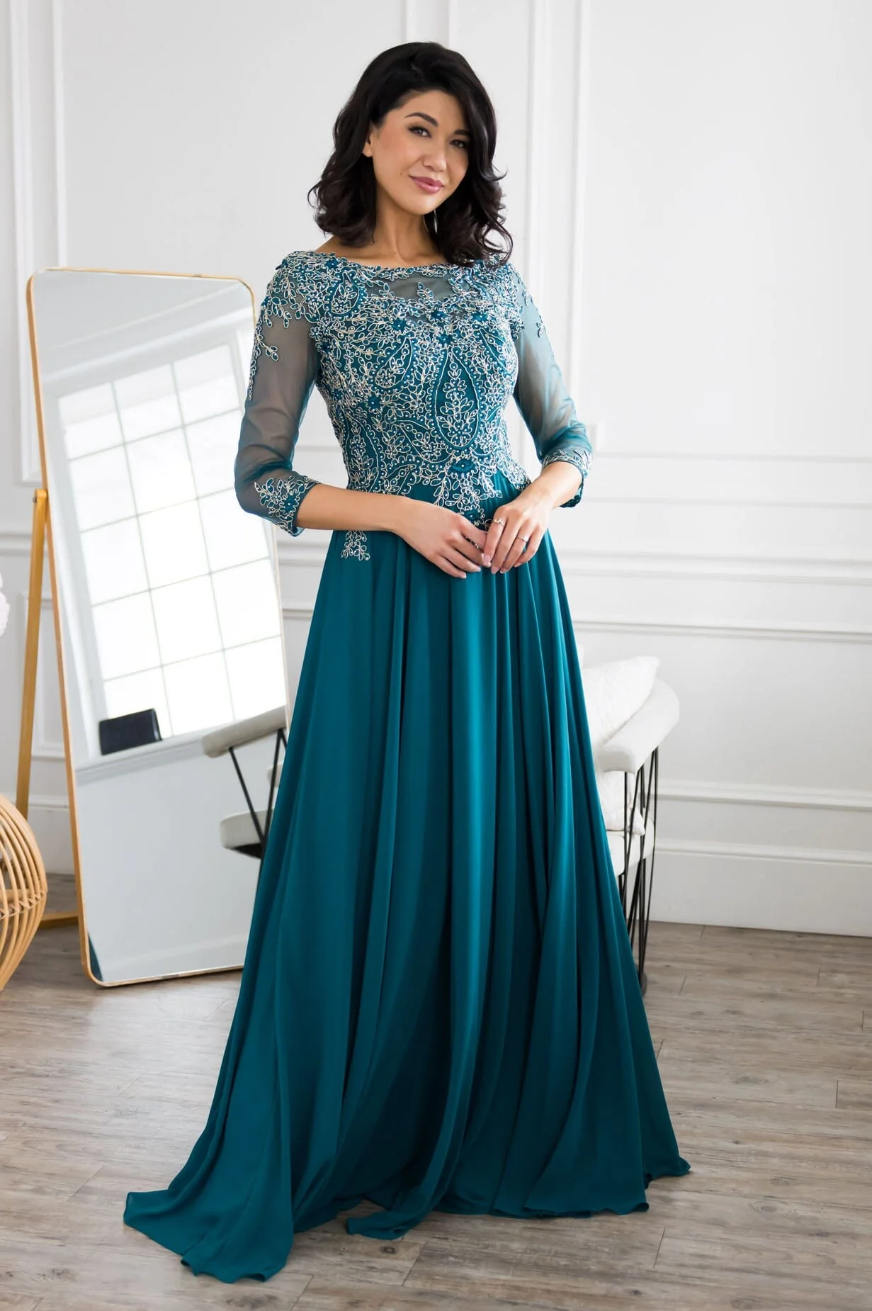 The Aurora Rich Teal Dresses - XNAUWBI