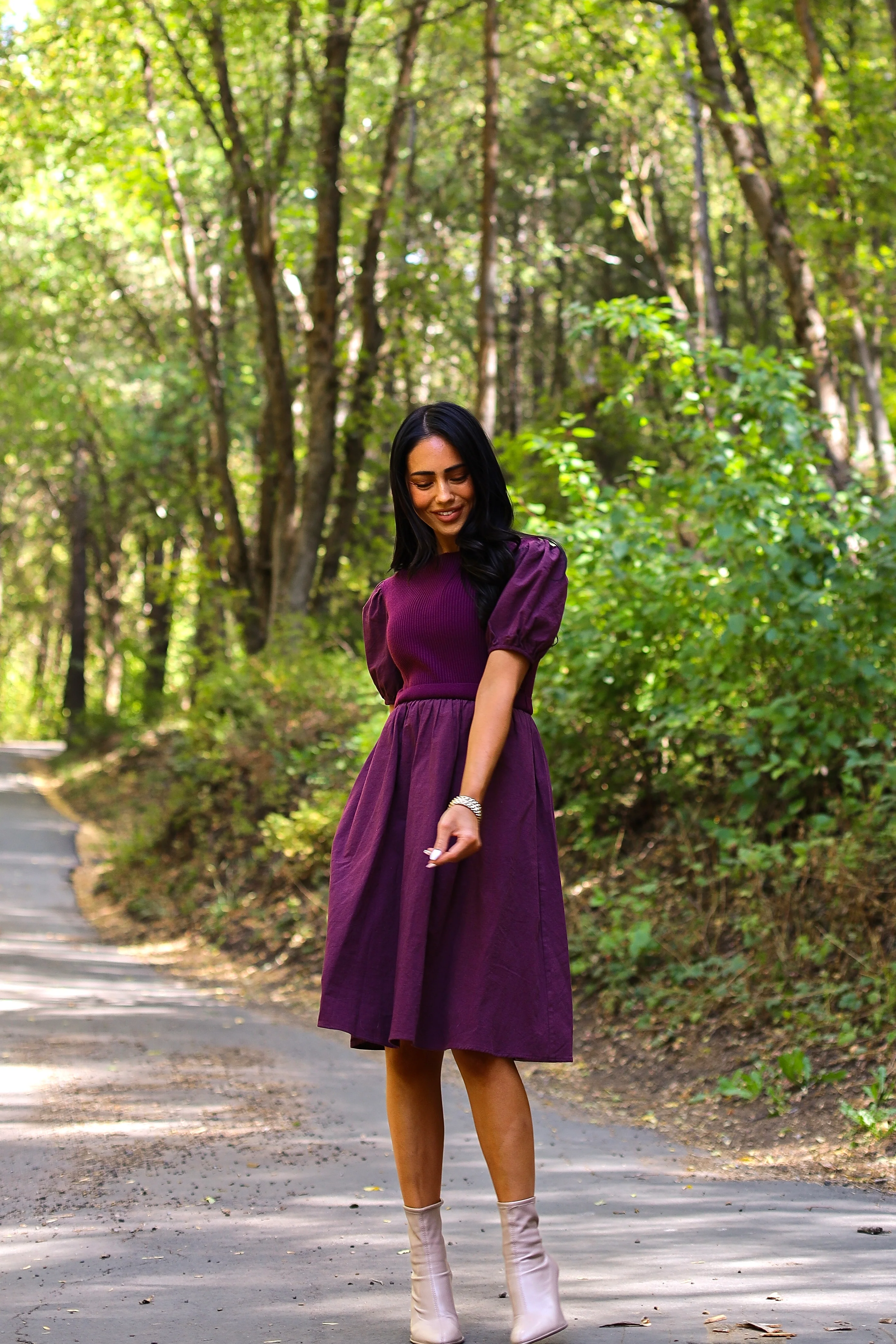 The Rosalie Grape Dresses - XNAUWBI