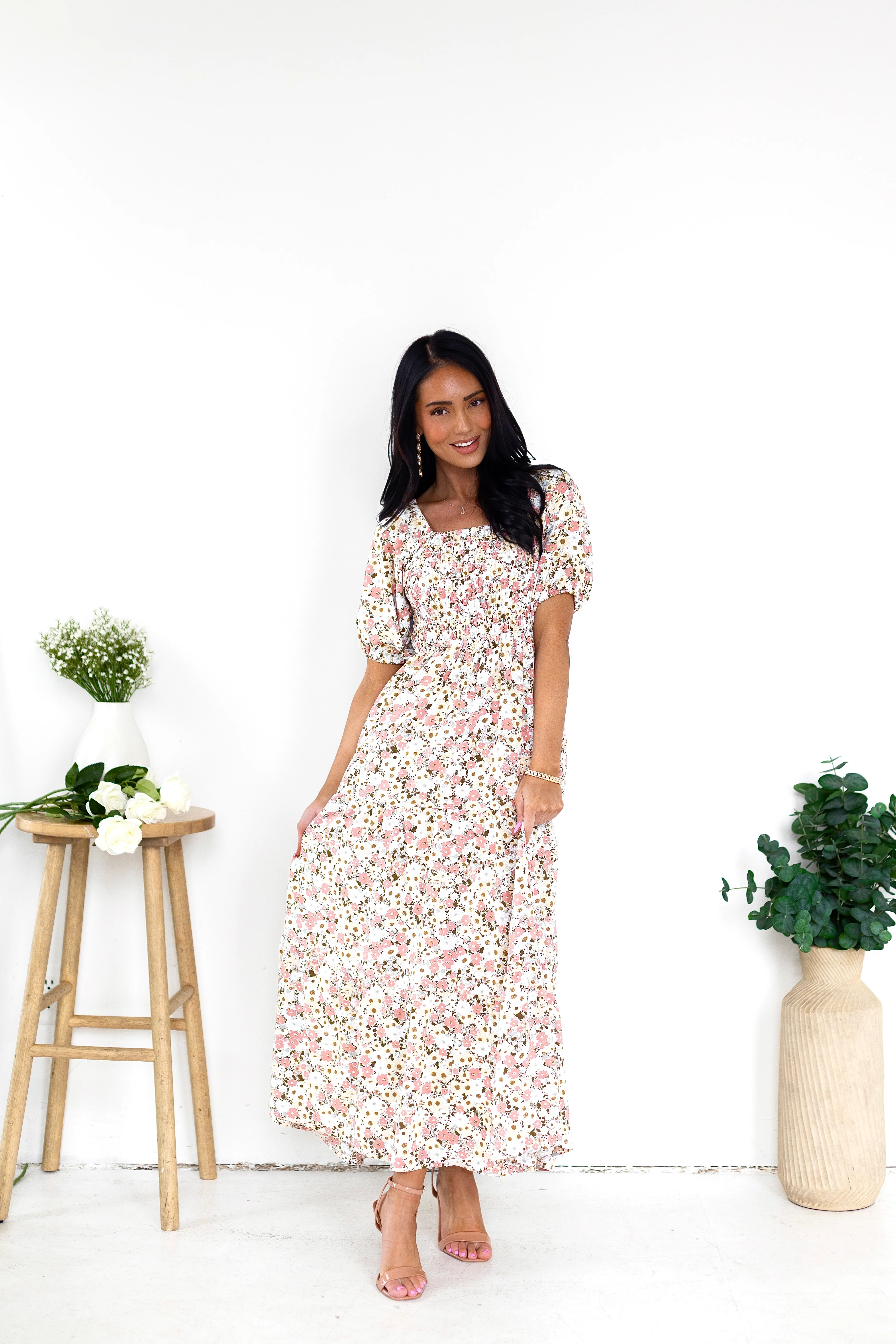The Indy Retro Peony Dresses - XNAUWBI