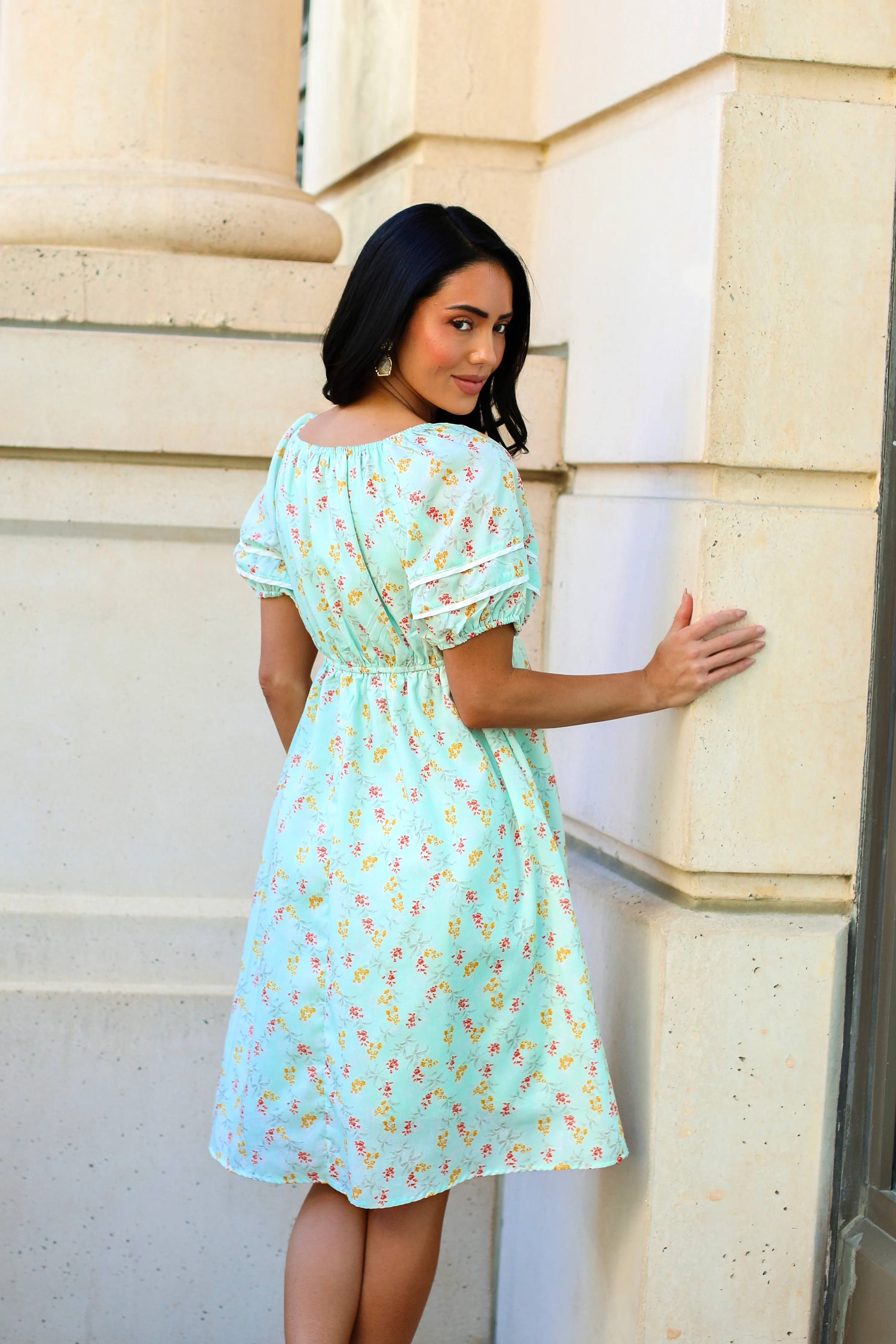 The Brigetta Sage Floral Dresses - XNAUWBI