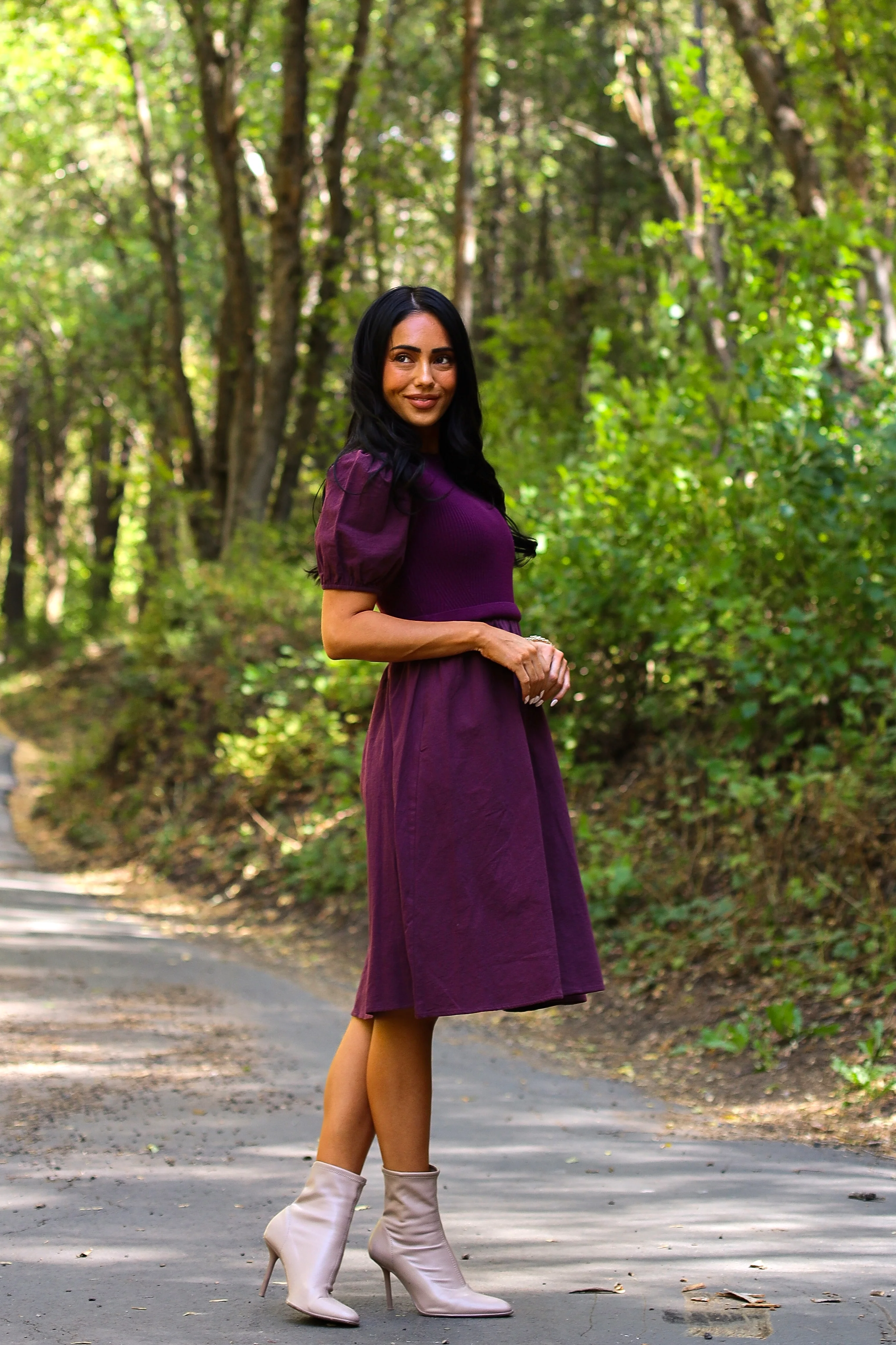 The Rosalie Grape Dresses - XNAUWBI