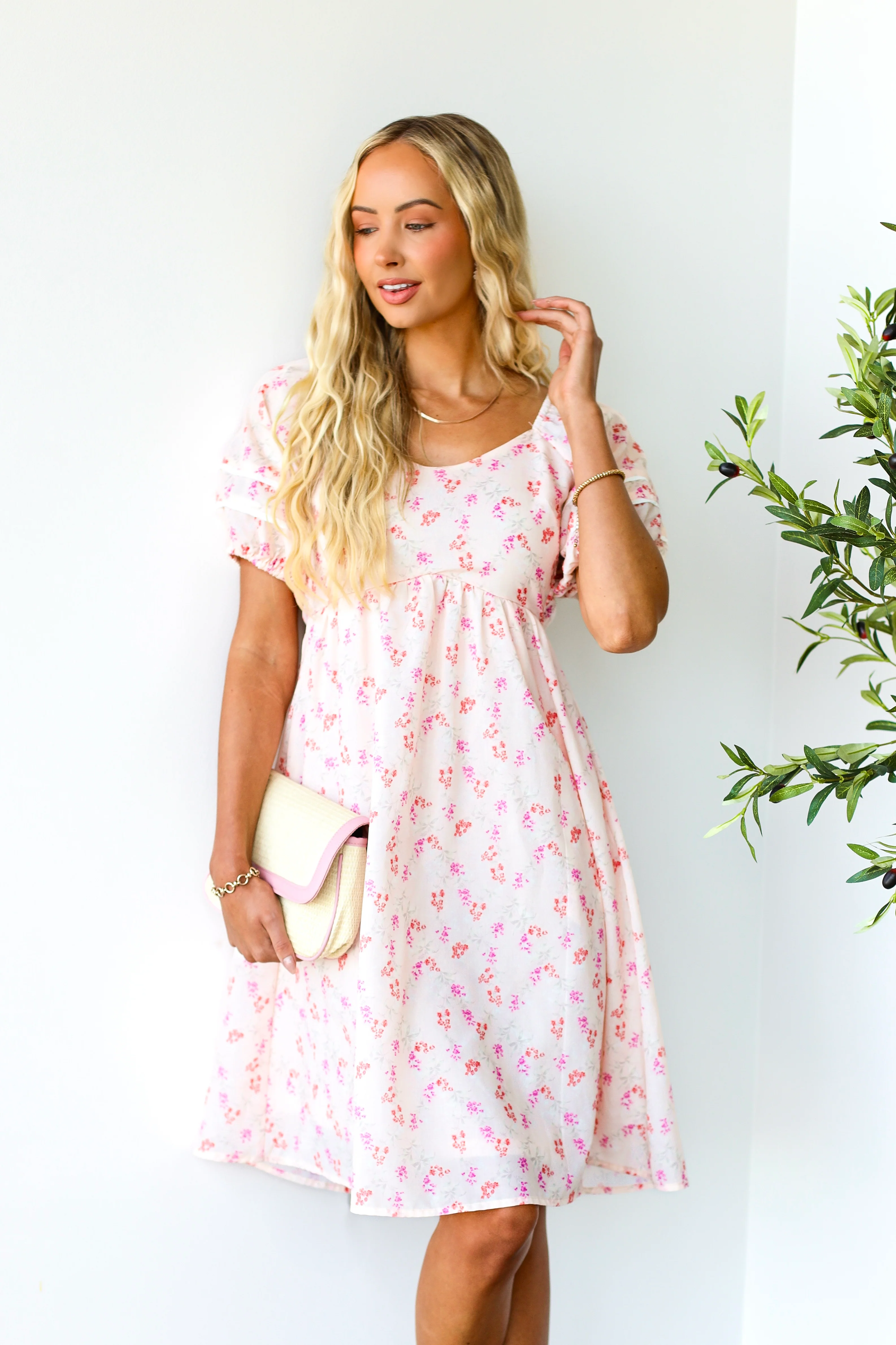 The Brigetta Blush Floral Dresses - XNAUWBI